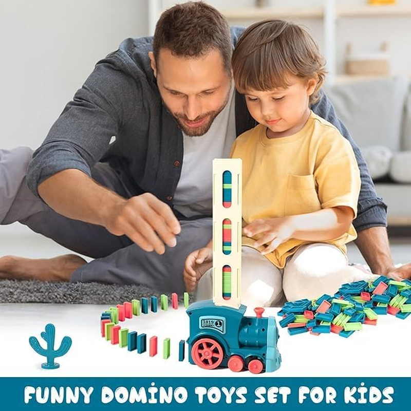 Dominoes Rally Toy Set - Creative Domino Train, Fun Domino Games for Kids Boys and Girls image number 1