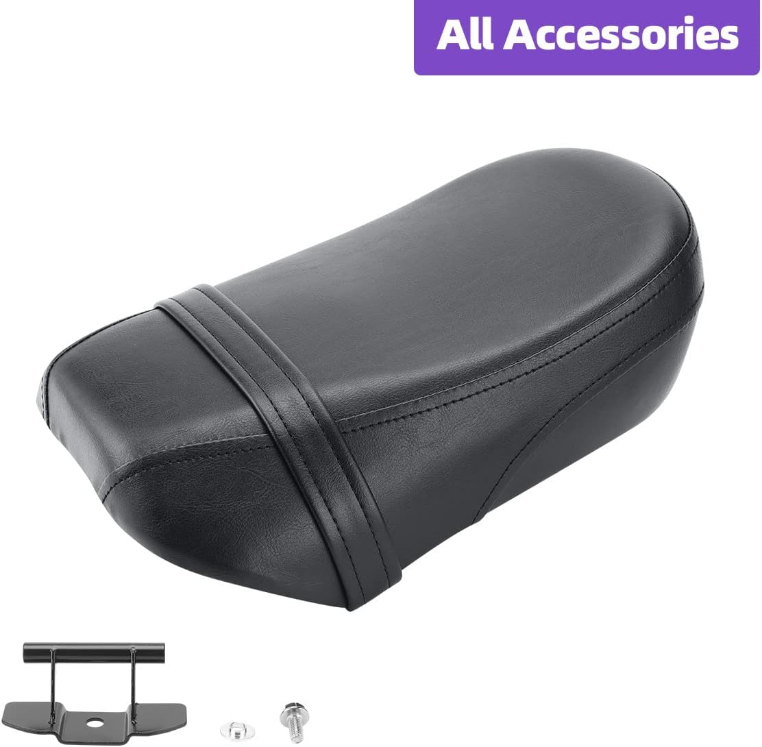 Motorcycle Rear Passenger Pillion Black Leather Seat Pad Fit for Kawasaki Vulcan S 650 VN650 2015-2025 image number 6