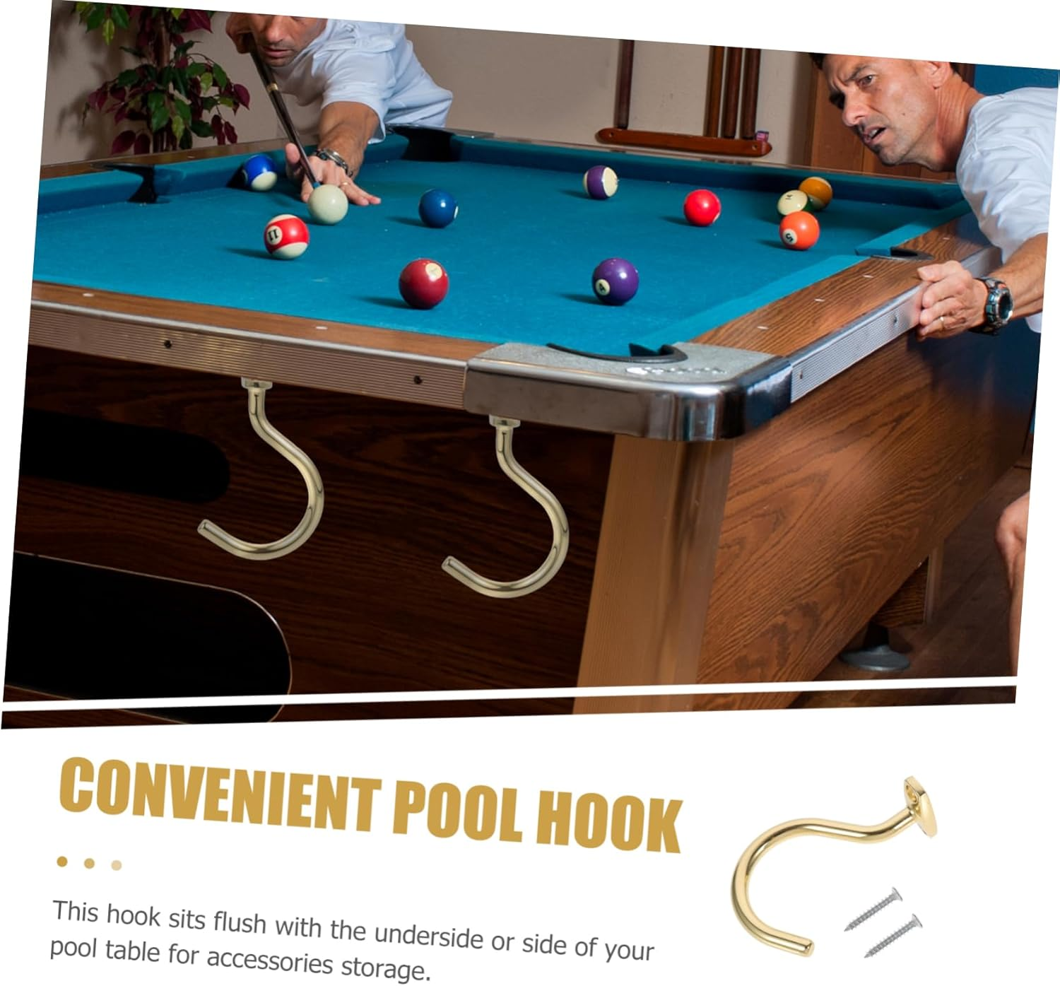 HANABASS 5Pcs Metal Pool Cue Rack Replaceable Billiard Hook for Snooker Table Wear-Resistant Pool Hook for Billiard Table Accessories image number 3