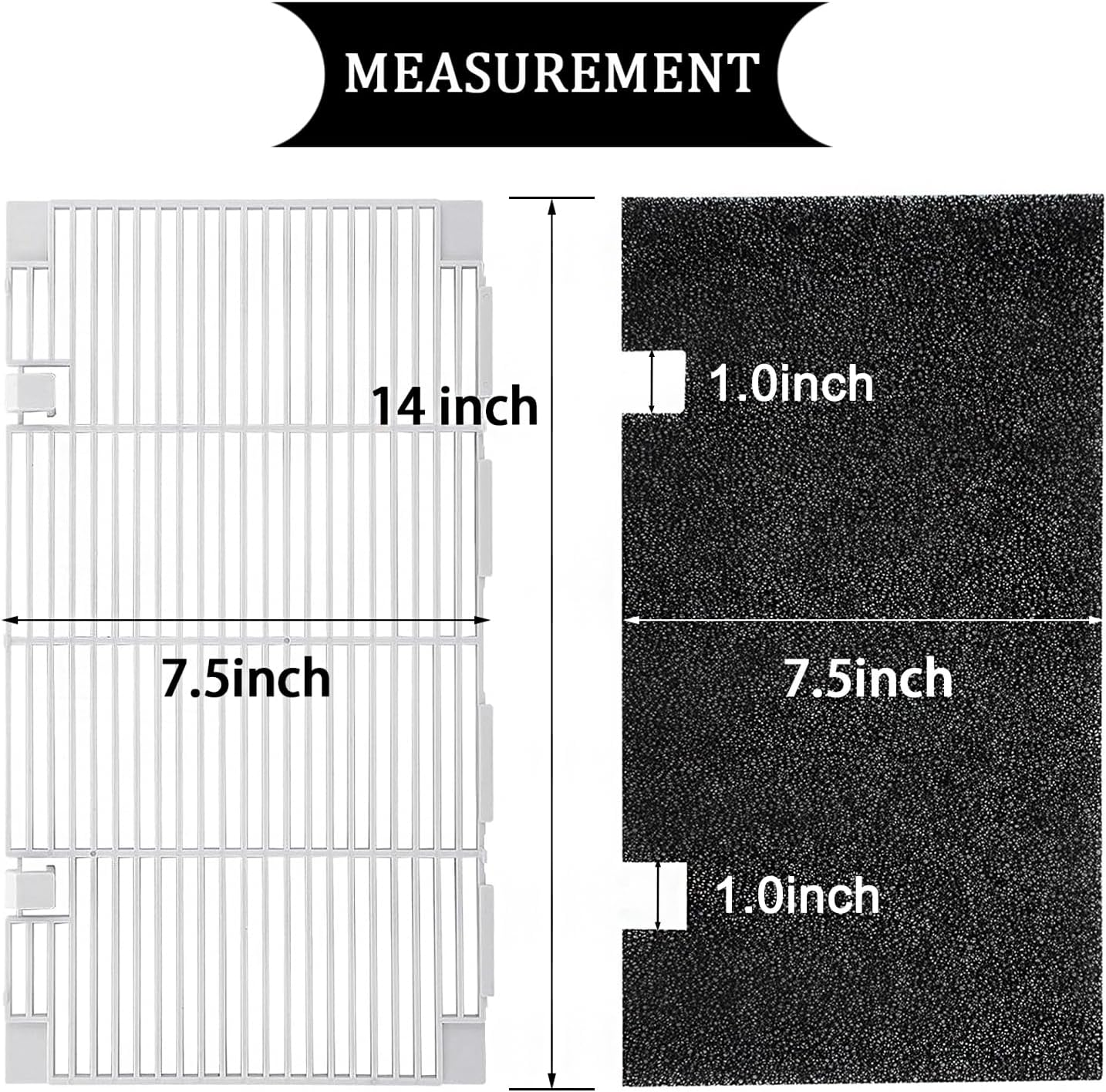 Dianrui RV A/C Cover for Dometic AC Cover Replacement for Dometic 3104928.019, Duo-Therm RV Air Conditioner Grille Replacement with RV A/C Filter (14.1" X 7.7") RV Air Conditioners Parts & Accessories image number 2