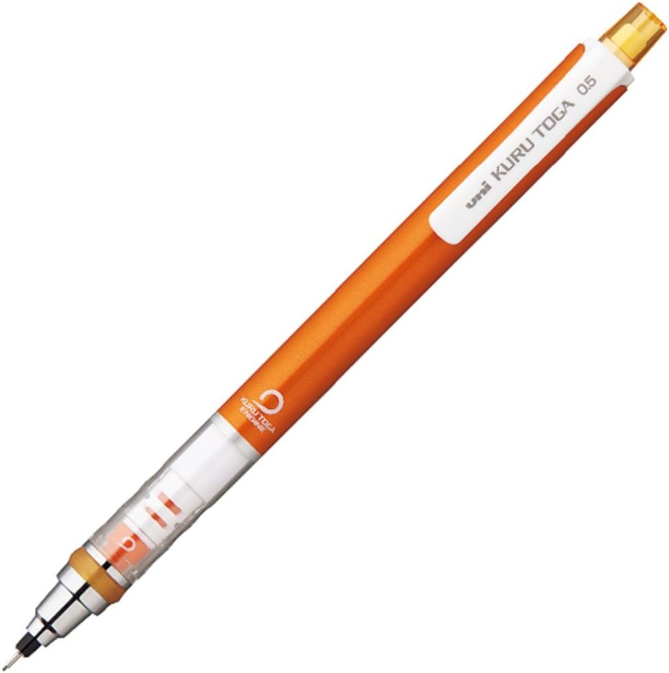 Mitsubishi Pencil Mechanical Pencil Kurutoga 0.5 Automatic Lead Rotation Mechanism, Navy M54501P.9 - Orange