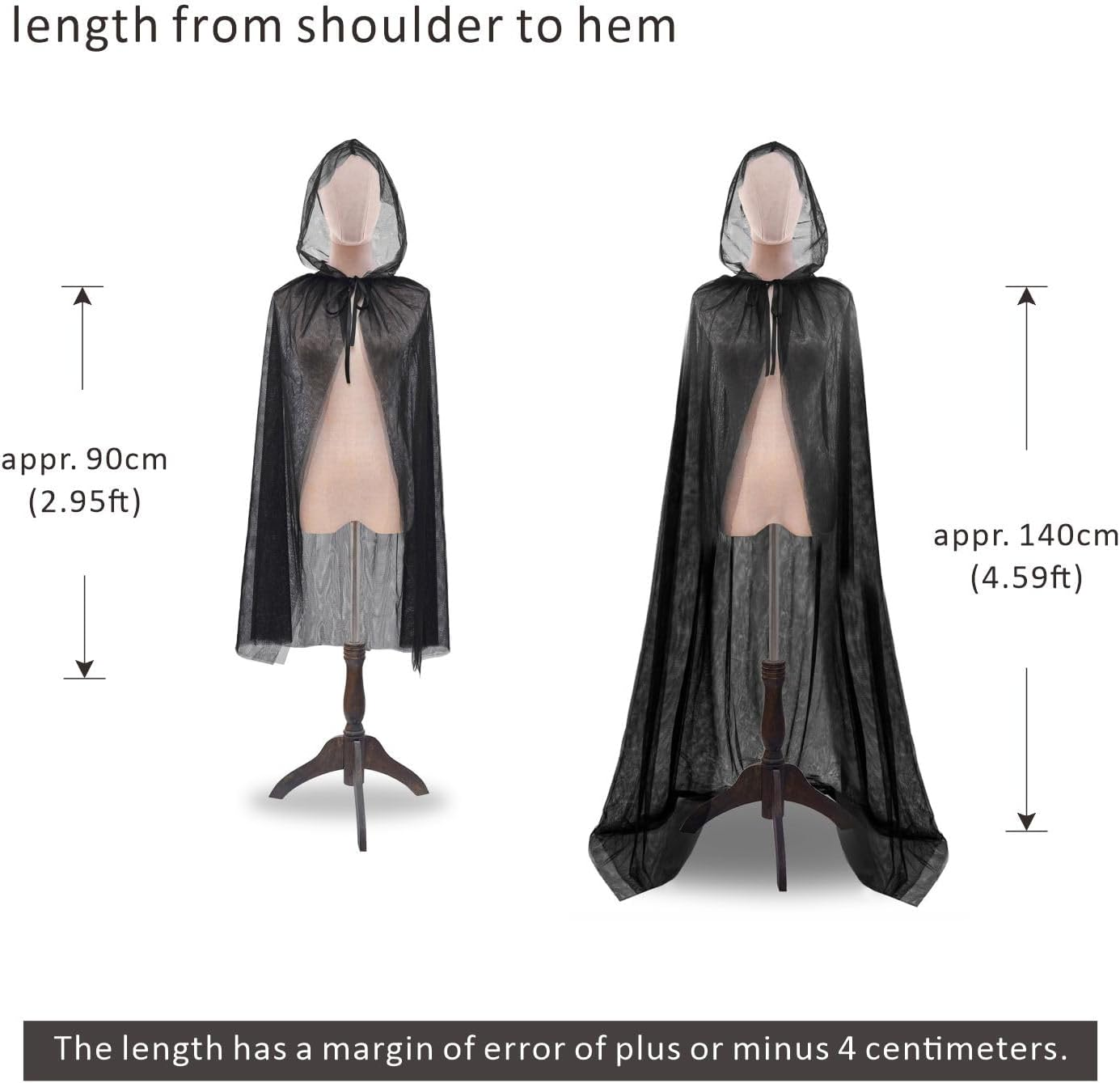 Mayplous Halloween Costume Cloak for Women Adult'S Cosplay Cape Long Tulle Cape Fancy Dress Hood Dress-Up for Role Play