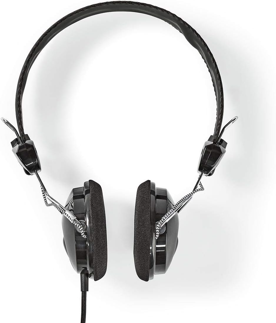Nedis Wired Headphones Black, On-Ear Headset with 1.1M round Cable & 3.5Mm Input image number 5
