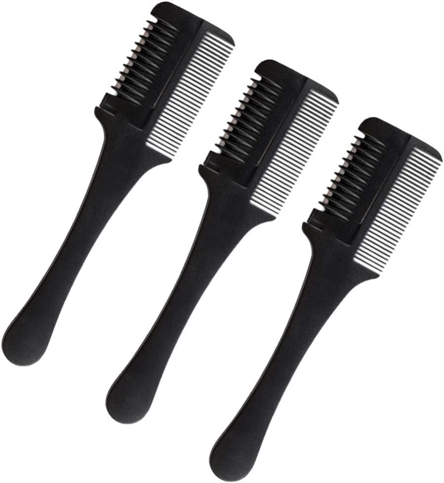 Razor Blade Comb Double Edge Razor Comb for Thinning Hair Hair Cutting Styling Dual End Home Razor Hair Cutting Scissors Comb for Men and Women 3Pcs image number 3
