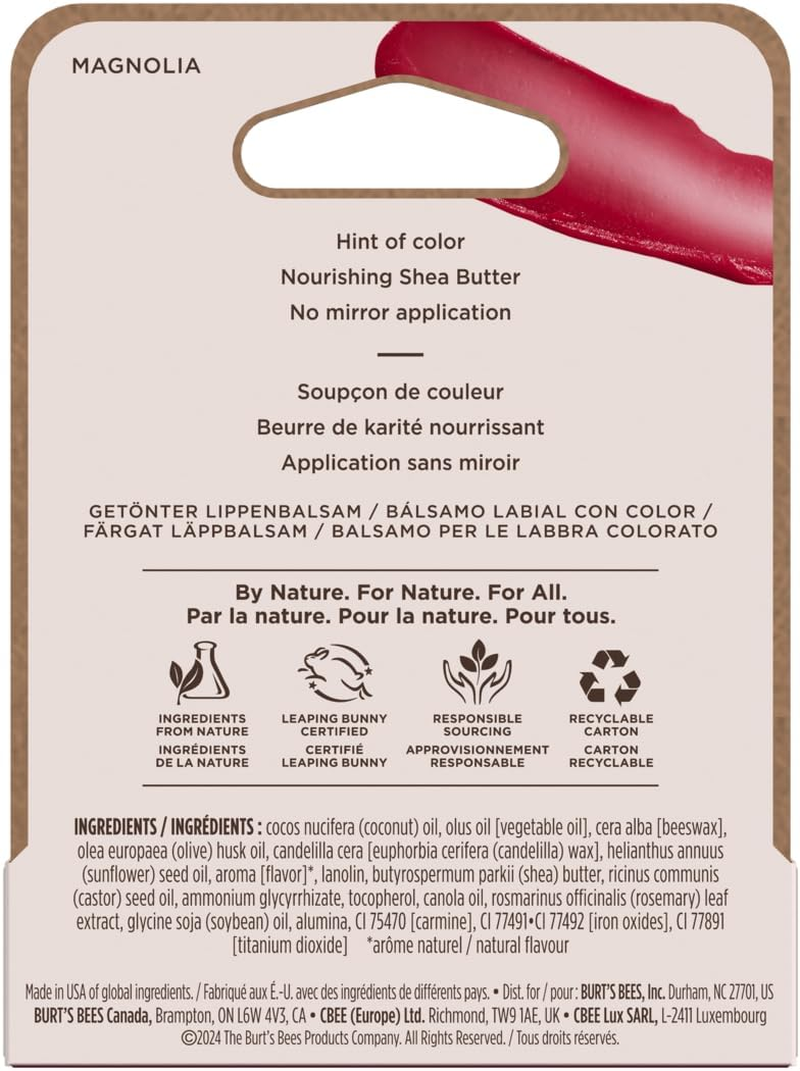 Burt'S Bees 100% Natural Origin Tinted Lip Balm, Pink Blossom with Shea Butter and Botanical Waxes, 1 Tube, 4.25G