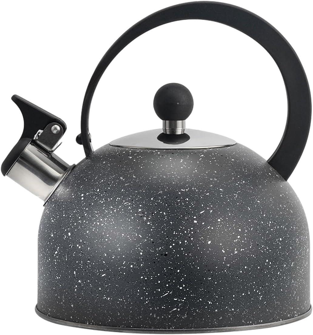 Whistling Tea Kettle Stovetop, 85 OZ / 2.5 Liter Stainless Steel Teapot, Induction Stone Kettle with Loud Whistle - Perfect for Preparing Hot Water, Coffee,Milk (Black) image number 4