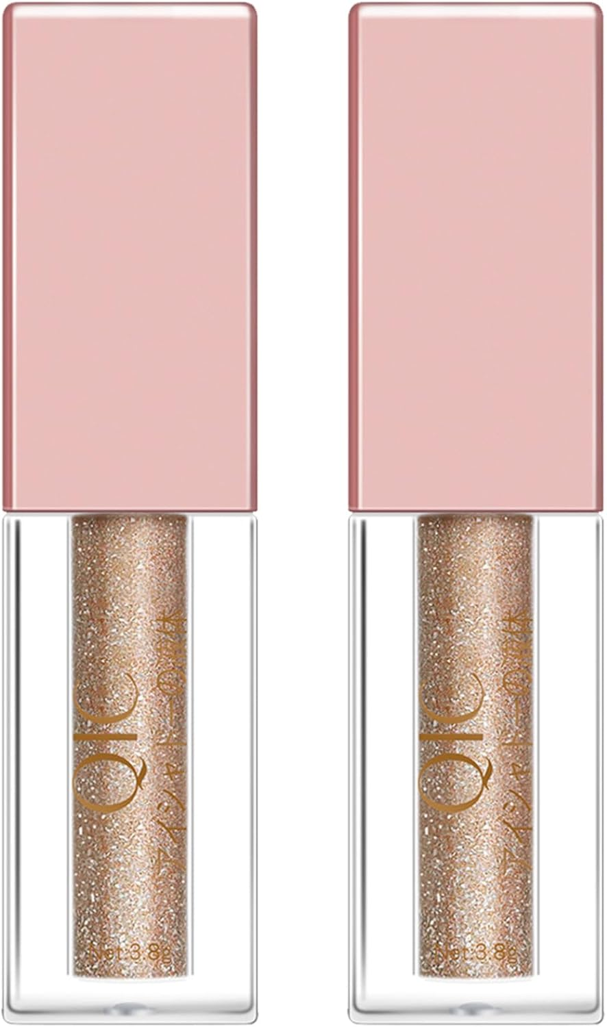 RUNQHUI Double Ended Liquid Glitter Eyeshadow Brush 2 Pack Waterproof Durable Soft Bristle Makeup Brush Set for Women Girls Long Wearing Cosmetic Tool Pink One Size image number 3