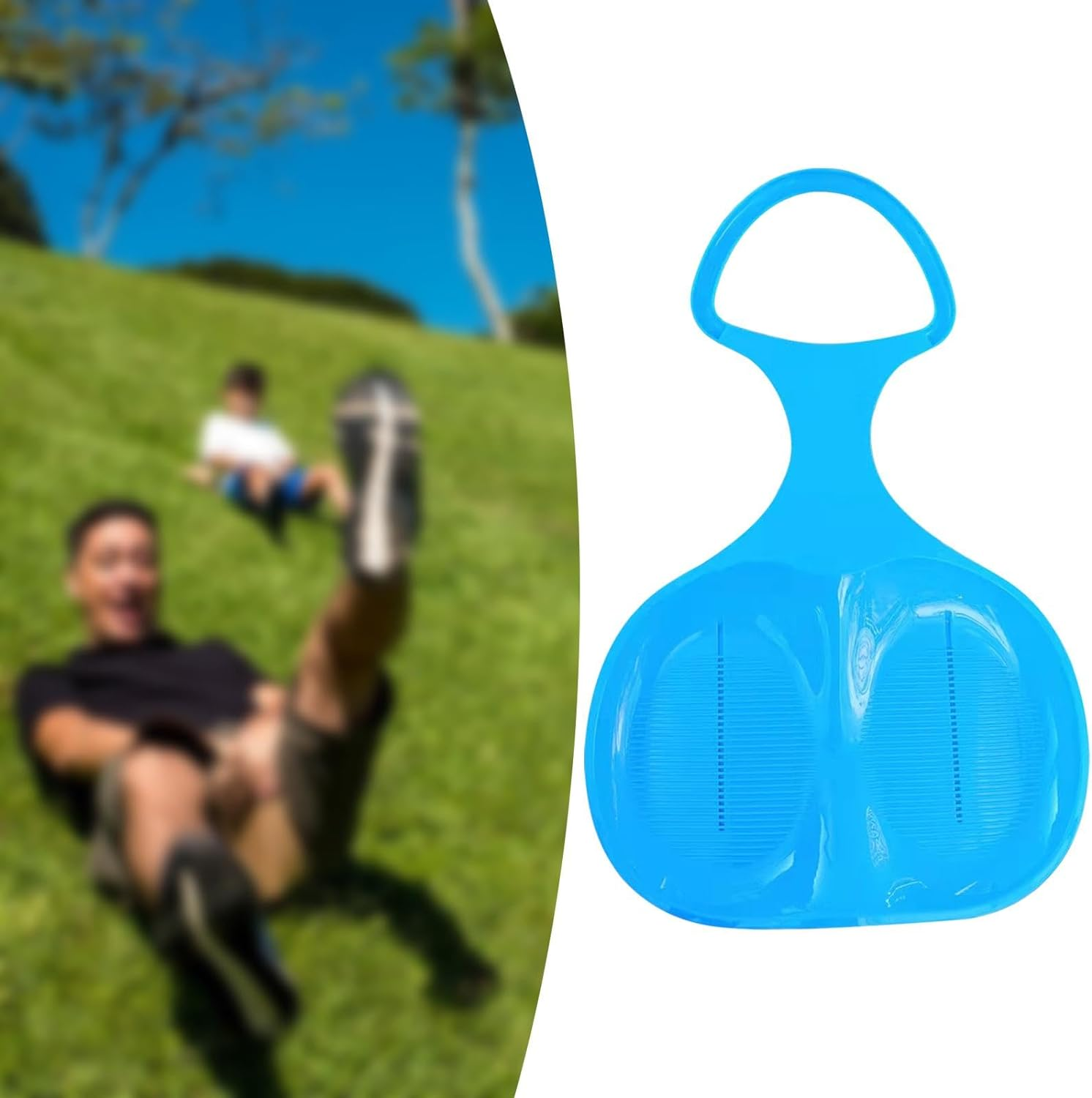 Snow Sled Sledge Durable Toboggan Grass Sliding Sled Downhill Sled Luge for Boys Girls Kids Adults image number 5