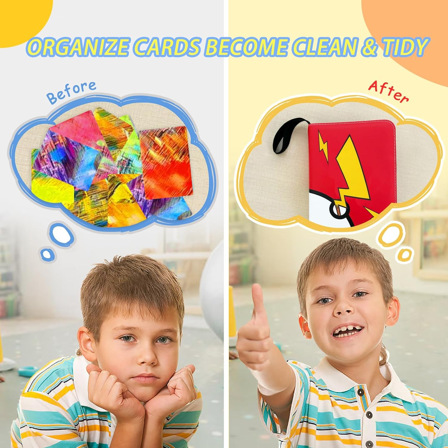 9 Pocket Card Binder, Trading Card Collector with 50 Removable Sleeves,900 Cards Pocket Portable Card Collector Album Holder Book image number 1