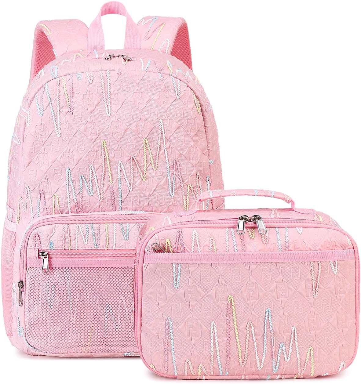 JIANYA Kids Backpack for School, Lightweight Girls Backpack with Lunch Box Children'S School Book Bag