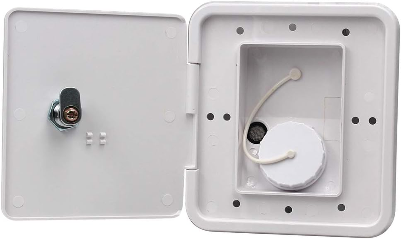 Blesiya White Gravity Plastic City Water Tank Inlet Hatch Camper Trailer RV Lock Door #1