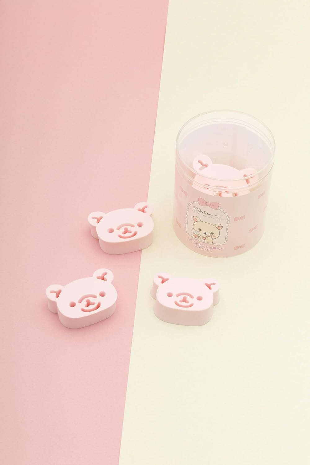 San-X Rilakkuma Makeup Sponge, Korilakkuma, FE46002, H1.6 X W2.4 X D0.8 Inches (4 X 6 X 2 Cm) image number 2