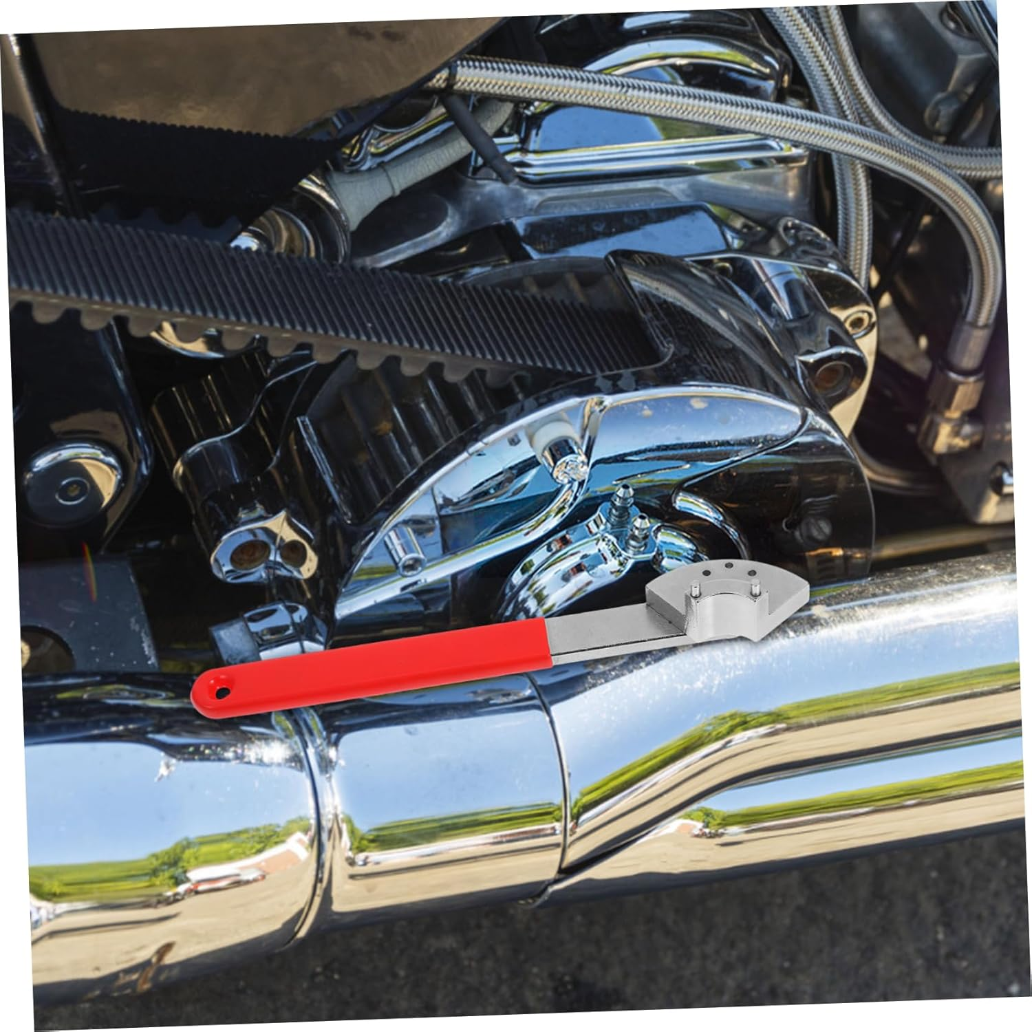 WATIIFUFU Belt Tension Adjustment Tool Portable Idler Pulley Spanner for Automotive and Motorcycle Timing Belt Maintenance Adjustable Tension and Sturdy Carbon Steel Design image number 5