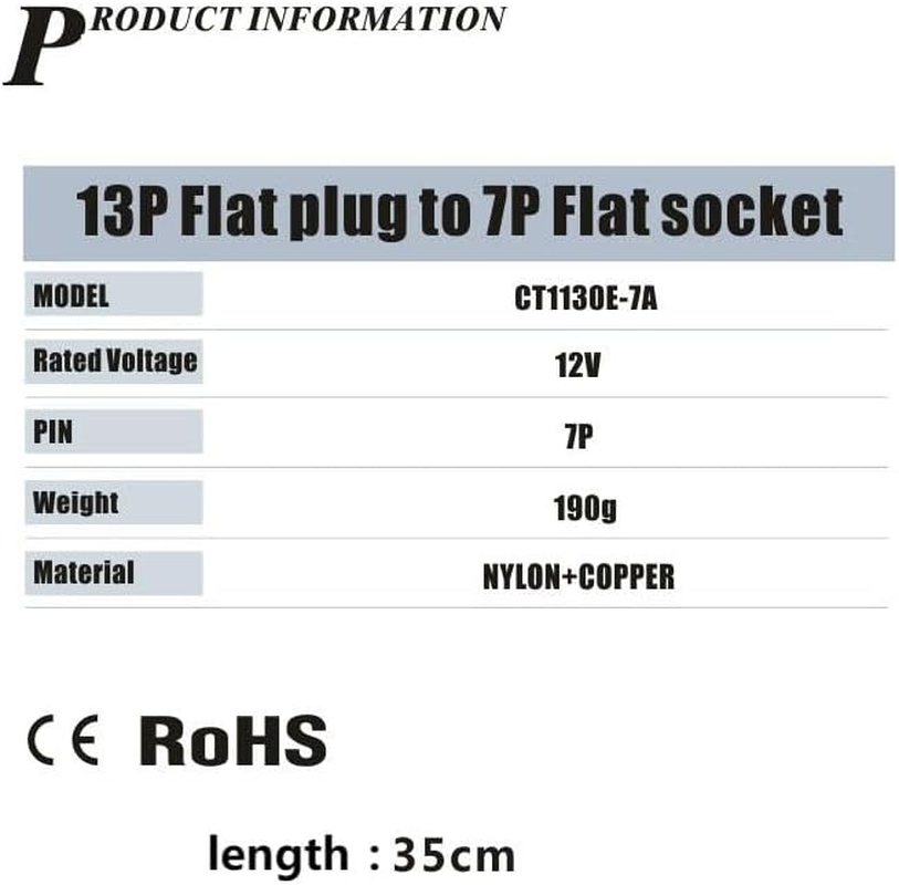 13 Pin to 7 Pin Socket Professional Trailer Adapter Cable round Plug Adaptor Connector for Trailer Caravan Bike image number 4
