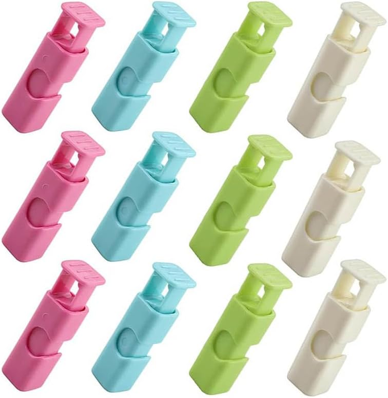 Squeeze Bread Bag Clips, Food Bag Cinch Clips, Easy Squeeze Lock, Set of 12 image number 6