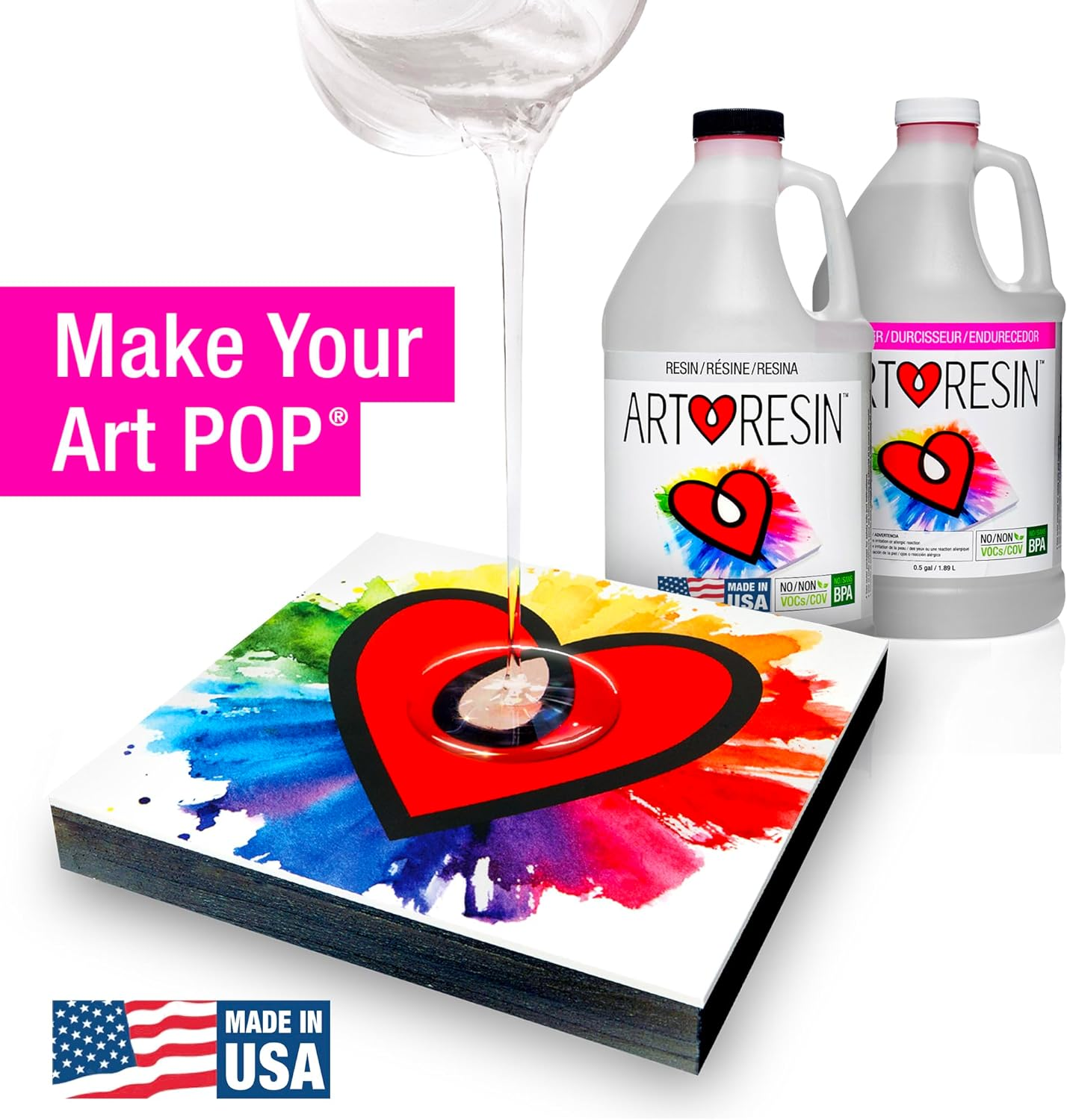 Artresin - Epoxy Resin - Clear - Non-Toxic - 1 Gal (0.5 Gal Resin + 0.5 Gal Hardener) (3.78 L) image number 6
