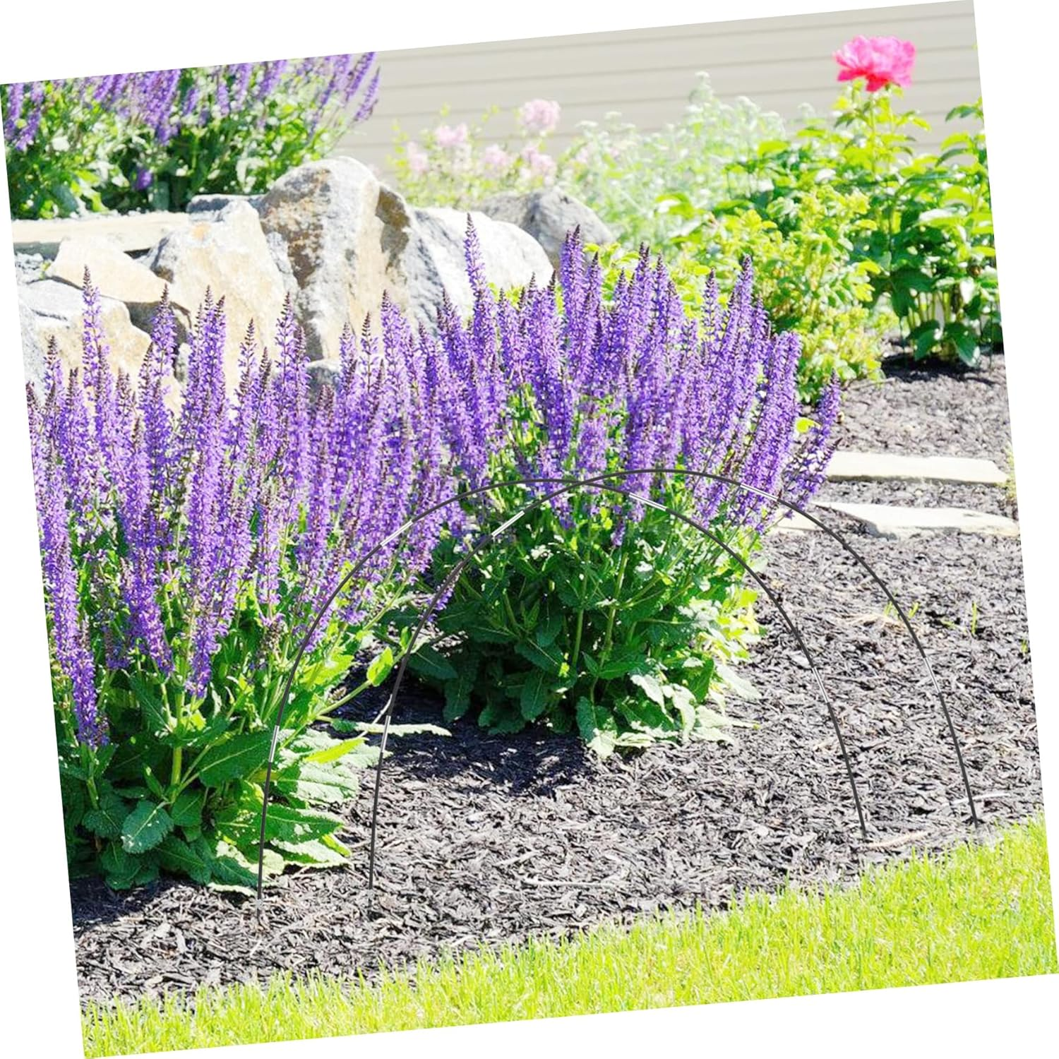 Garden Support Hoops Set Plant Connecting Tubes Floor Nails for Greenhouse Raised Beds and Vegetable Gardens Quick Assembly Gardening Tools for Snail Barrier