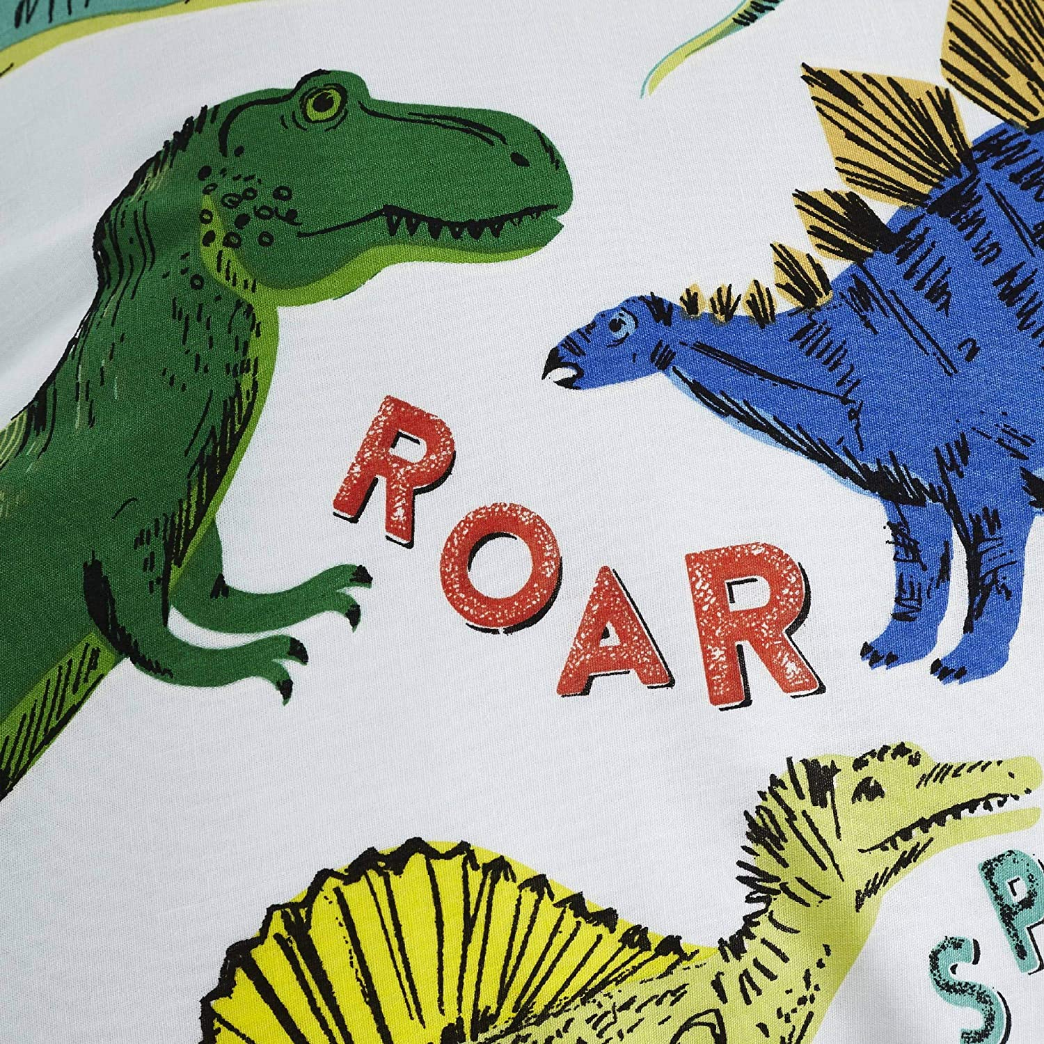 Childrens Boys Girls Dinosaur Park Jurassic T-Rex Dino Green Reversible UK Double/Au Full Bedding Duvet Cover Set image number 5