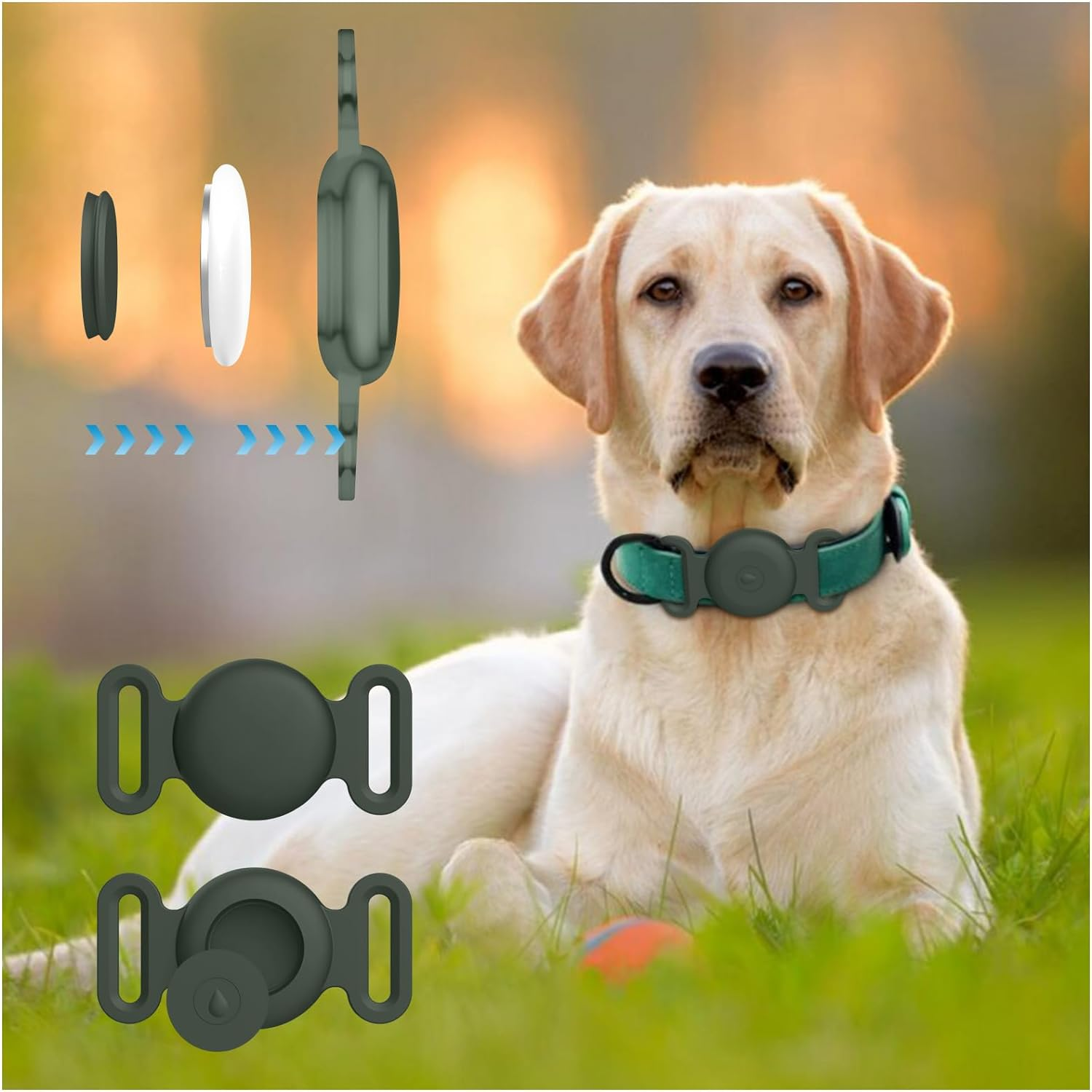 2-Pack Case for Apple Airtag Holder Dog Cat Collar, Silicone Protective Cat Dog Collar Airtag Holder, Pet GPS Tracker Collar Holder image number 5