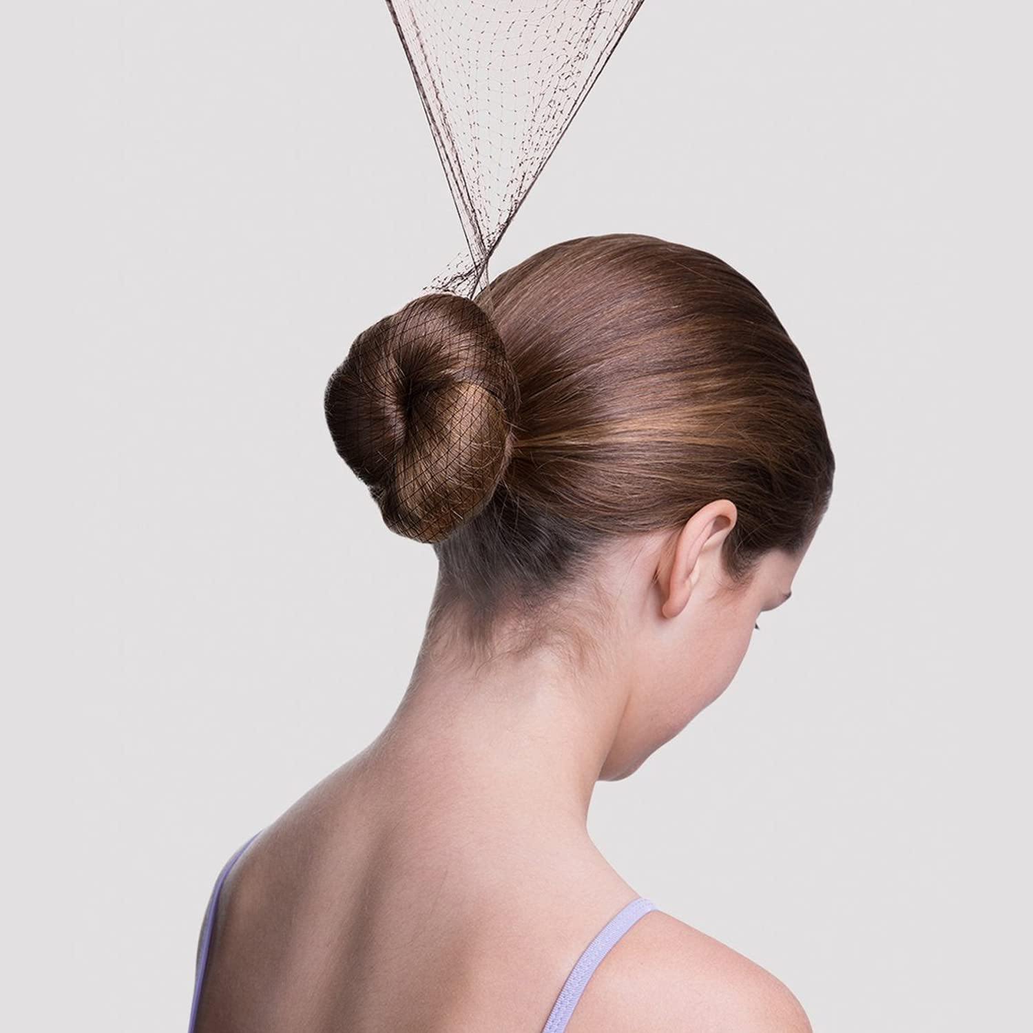 Tonjin 50PCS Hair Nets Bun and 10PCS U Shaped Hair Pins Set, 50Cm Individual Package Invisible Hair Nets Elastic Edge Mesh and 6Cm Hair Bun Pins for Women Girls Ballet Bun Maker Dance(Brown) - Black image number 7