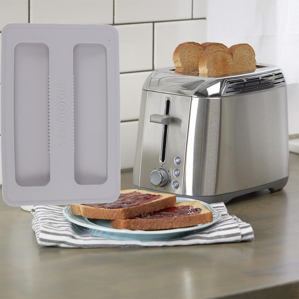 Toaster Lid Cover Silicone Covers, Toaster with Lid for Kitchen Coffee Toaster Accessories Washable Appliance Top Cover Sandwich Machine Part Accessories, General Size, Gray image number 2