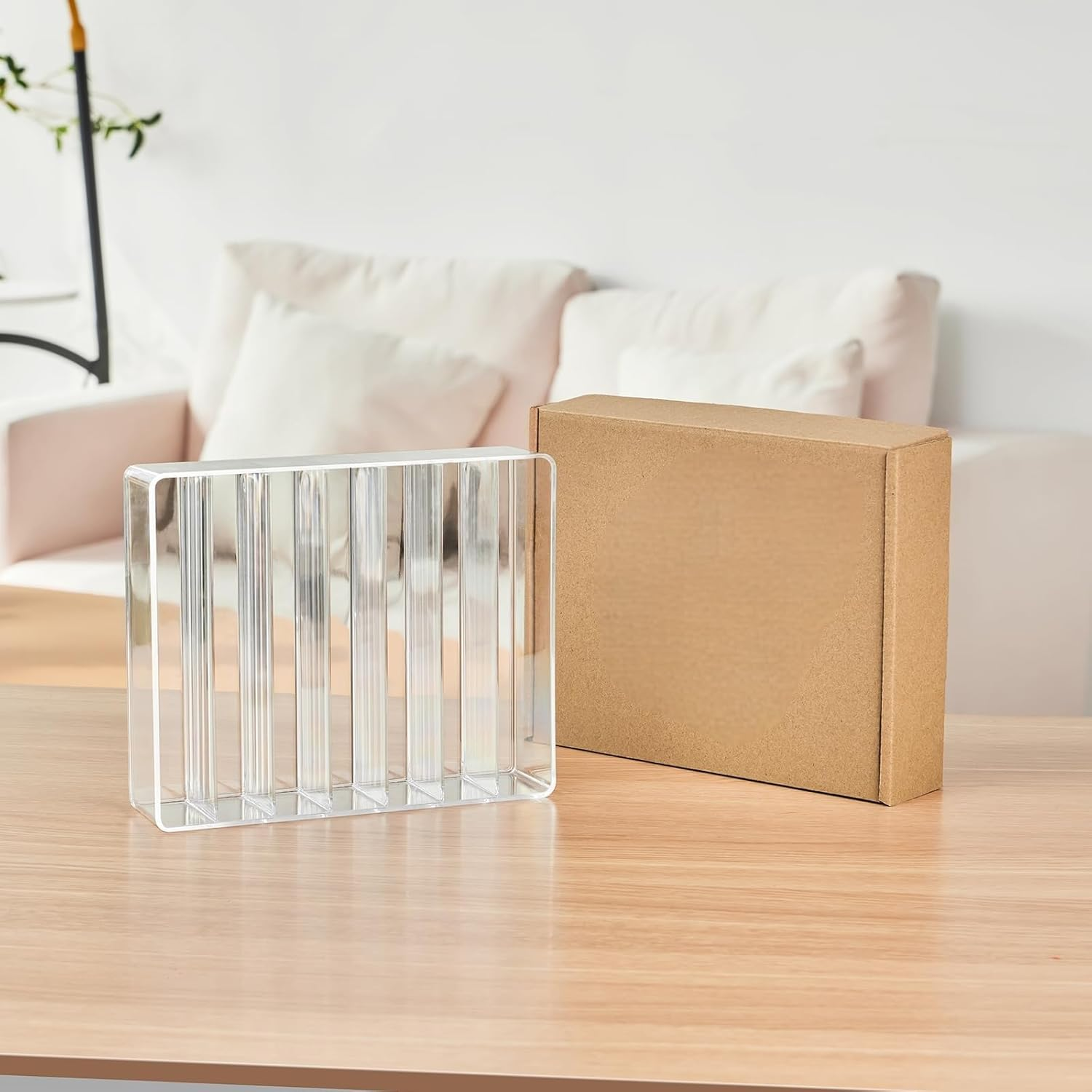 PAOFUFUI Eyeshadow Palette Makeup Organiser, BPA Free 7 Section Divided Vanity Organise Holder for Drawer and Bathroom Counte Modern Cosmetics Storage (19Cm X 16Cm X 4.6Cm) (7 Section Clear) image number 4