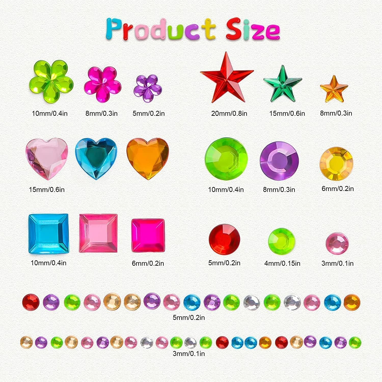 Rhinestone Stickers, 1510 Pcs Self-Adhesive Jewels Sticker Gem Stickers for Kids DIY Craft Cards, Acrylic Gems Decorative Diamond Stickers for Wedding Decorations, Body, Nail, Assorted Sizes image number 3