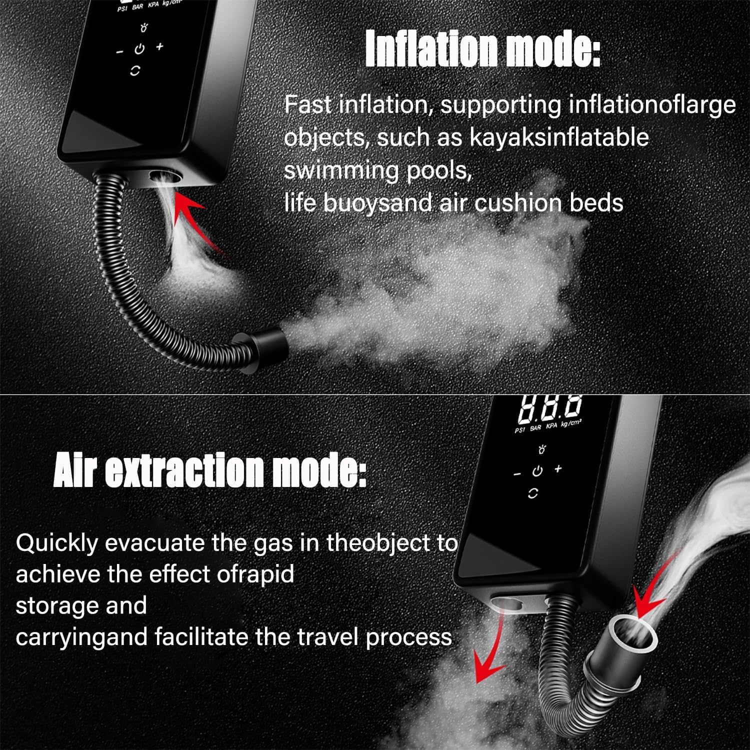 Portable Digital Tyre Inflator, 6000Mah Cordless Air Compressor, 150PSI, LED Light image number 4