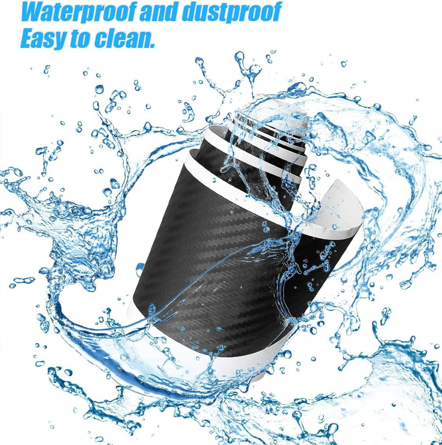 5D Carbon Fiber Sticker, Car Sill Protectors Strips Black Carbon Fiber Protective Film Car Door Edge Guard Anti-Scratch Sticker Protect Scratch Protection Device Suitable for Most Cars 3 Roll image number 5