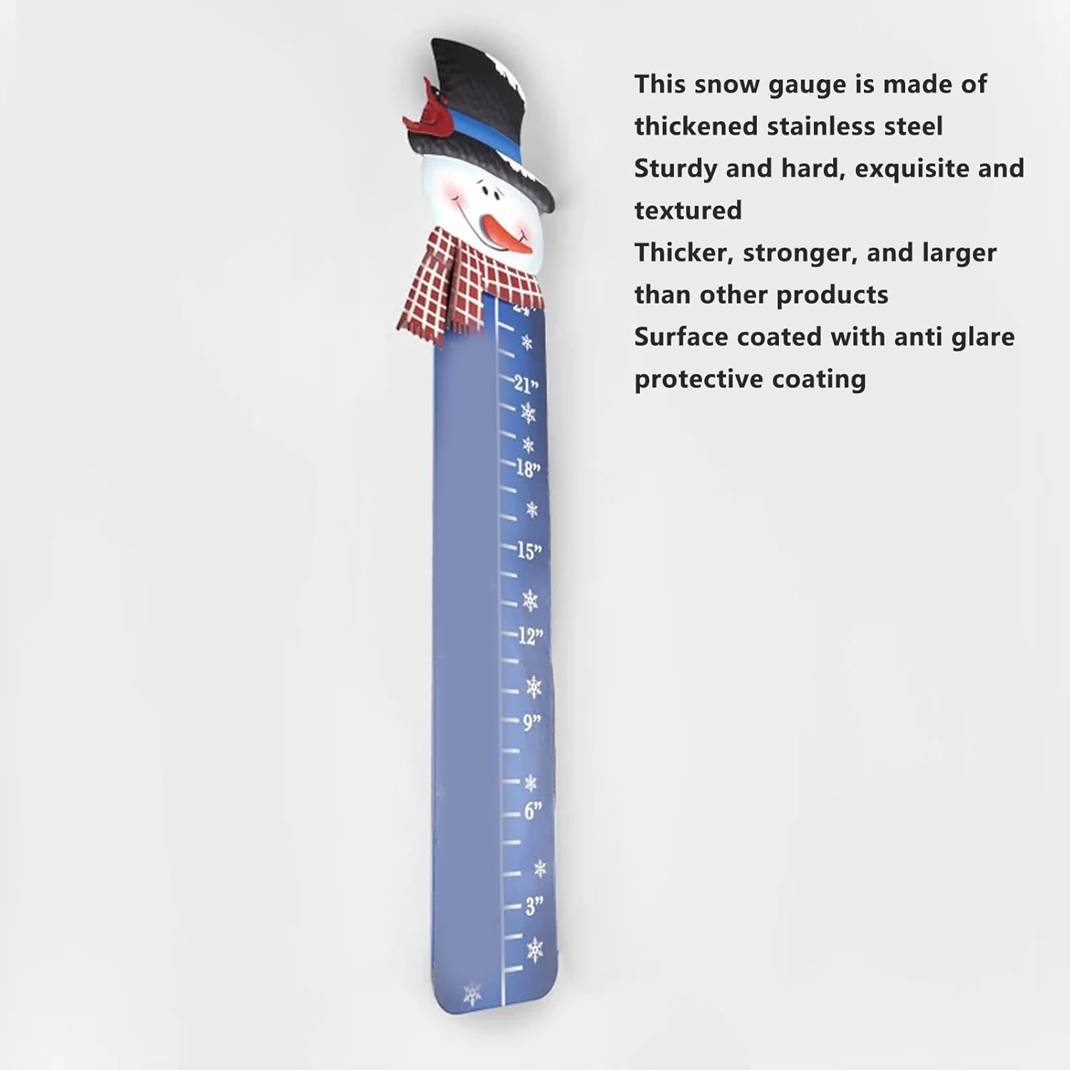 Snow Gauges Outdoor, 24 Inch Snowfall Measuring Gauges, Winter Snowflake Metal Ruler, Handmade Metal Snow Measuring Stick Snow Gauges for Yard, Christmas Rain Gauges Outdoor image number 4