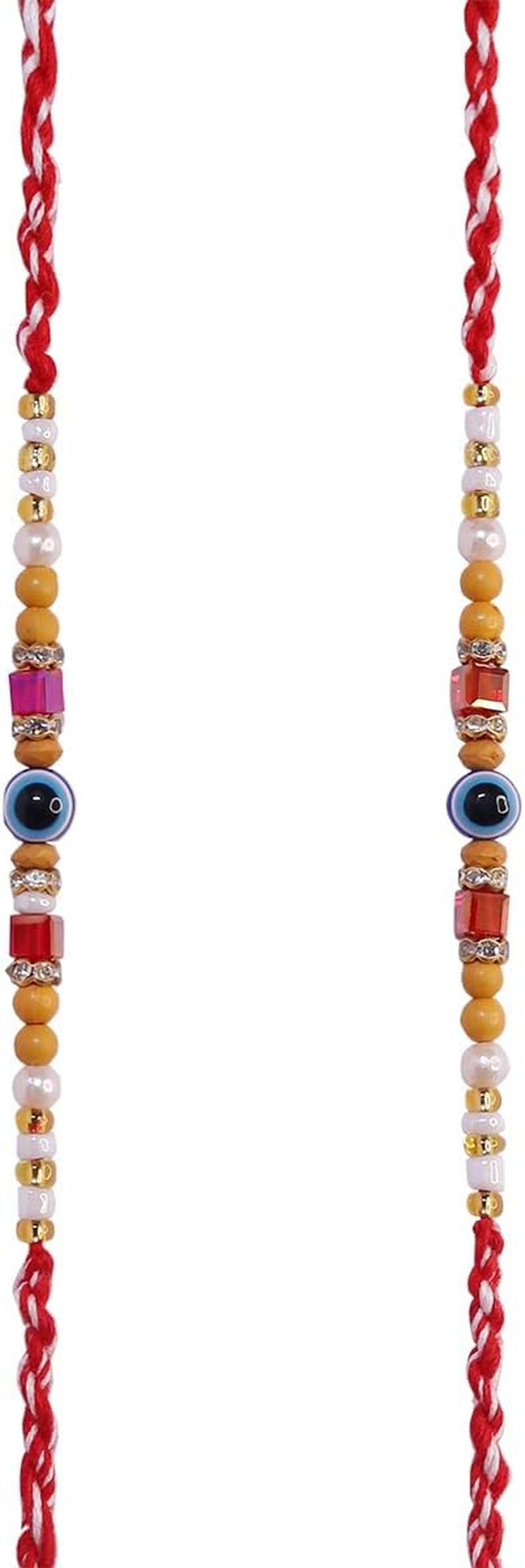 Rakhi for Bhaiya, Bhabhi on Indian Rakhi Rakshabandhan Festival, Rakhi Threads/Rakhi Bracelets/Rakhi for Brother, Best Gift Rakhi Bands for Brother Design-9, 13, No Gemstone SET of 2 image number 1