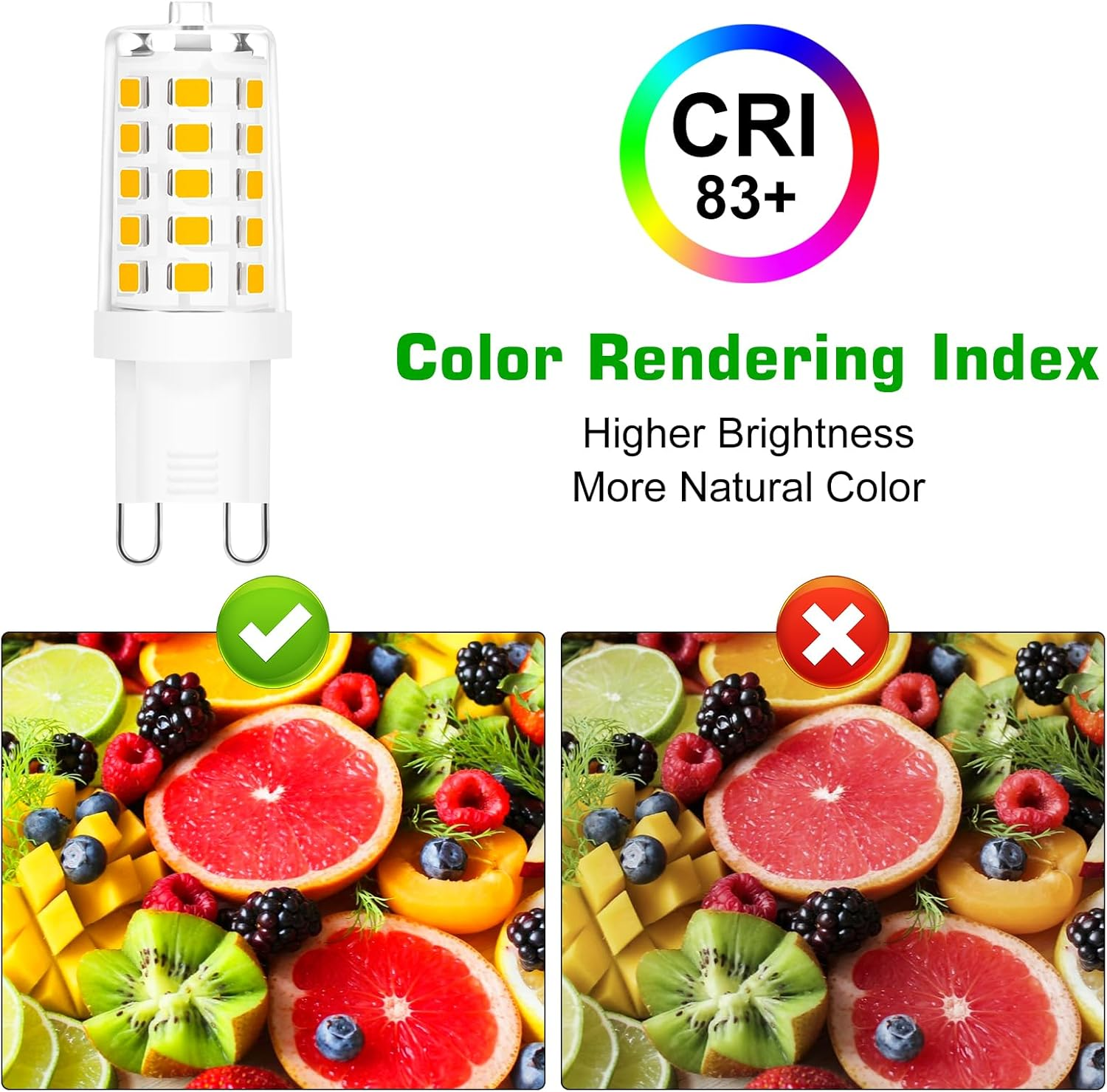 UCINNOVATE 10 X G9 LED Light Bulbs, Warm White 3000K, 3W Equivalent to 35W G9 Halogen Bulbs, Non-Dimmable 230V for Living Room Bedroom Ceiling Light Home Indoor Decoration image number 5