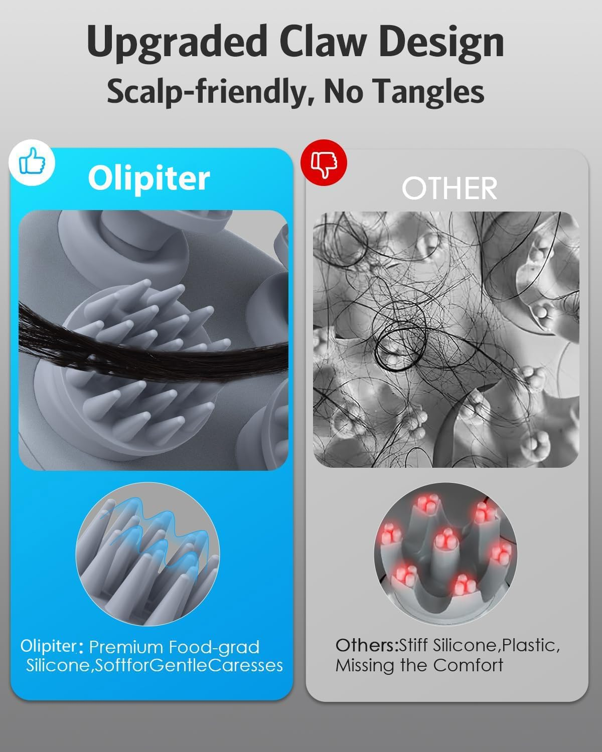 Olipiter Upgraded Handheld Electric Pet Massager for Dogs and Cats (White), Electric Scalp Massager image number 4