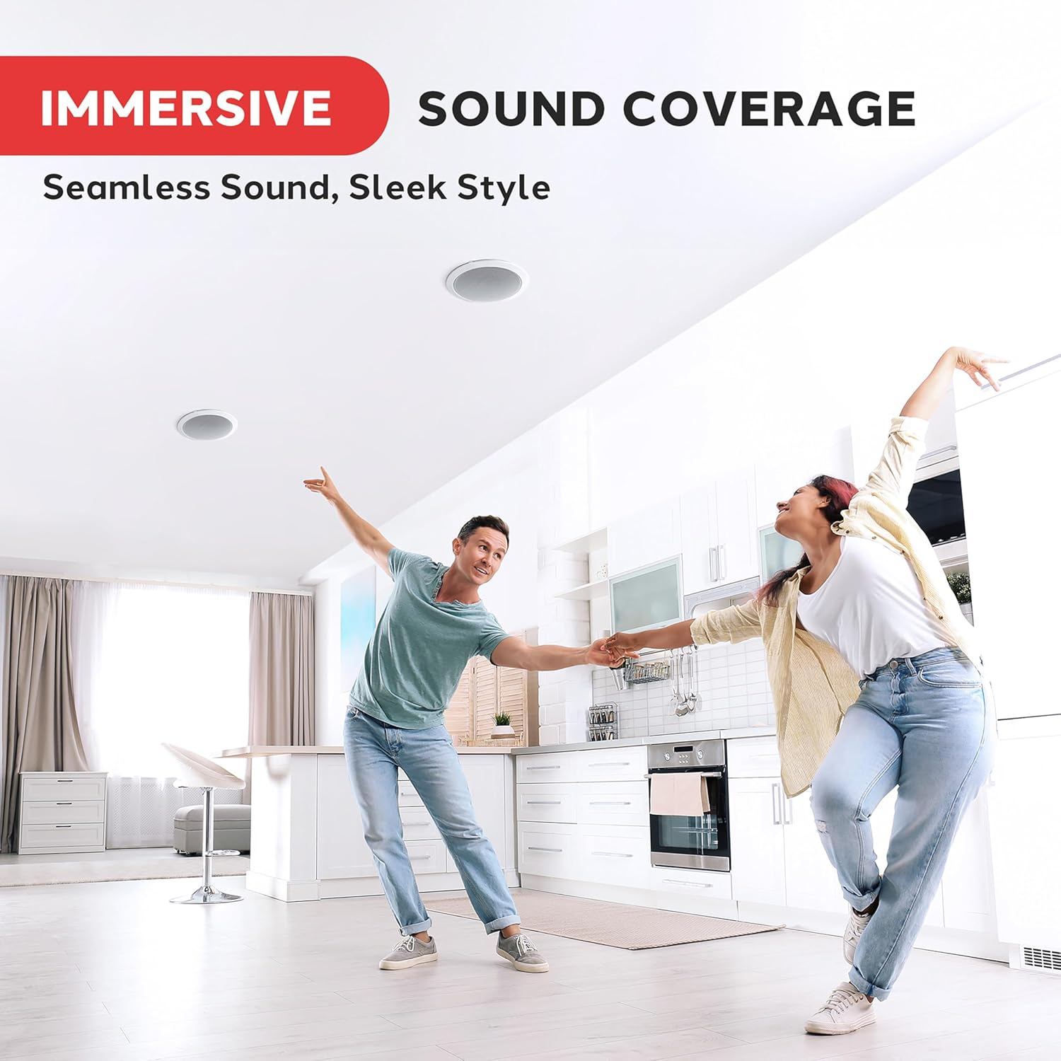 Pyle 8.0" Ceiling Wall Mount Speakers - Pair of 2-Way Full Range Sound Stereo Speaker Audio System Flush Design W/Electronic Crossover Network 40Hz-20Khz Frequency Response & 250 Watts Peak image number 4