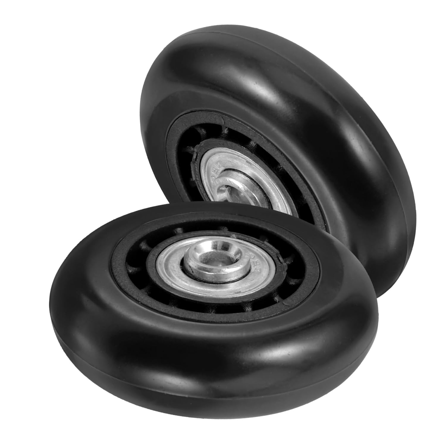 Anneome 2Pcs Luggage Replacement Wheels with Metal Bearing 60X23Mm Swivel Caster Wheels for Suitcase Repair and Travel Trolley Bags image number 3