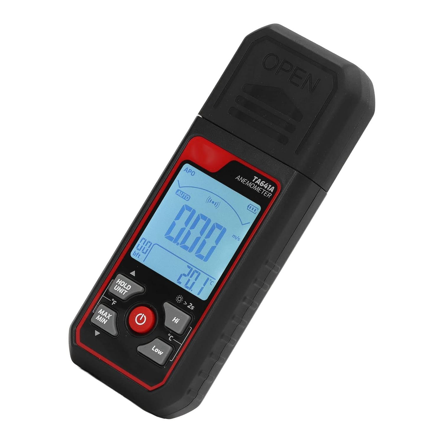 Tbest Handheld Digital Anemometer with 8 Blades, High Accuracy Wind Speed Meter 0.06‑30.0Ms-Ideal for Wind Speed Testing Gauges image number 2