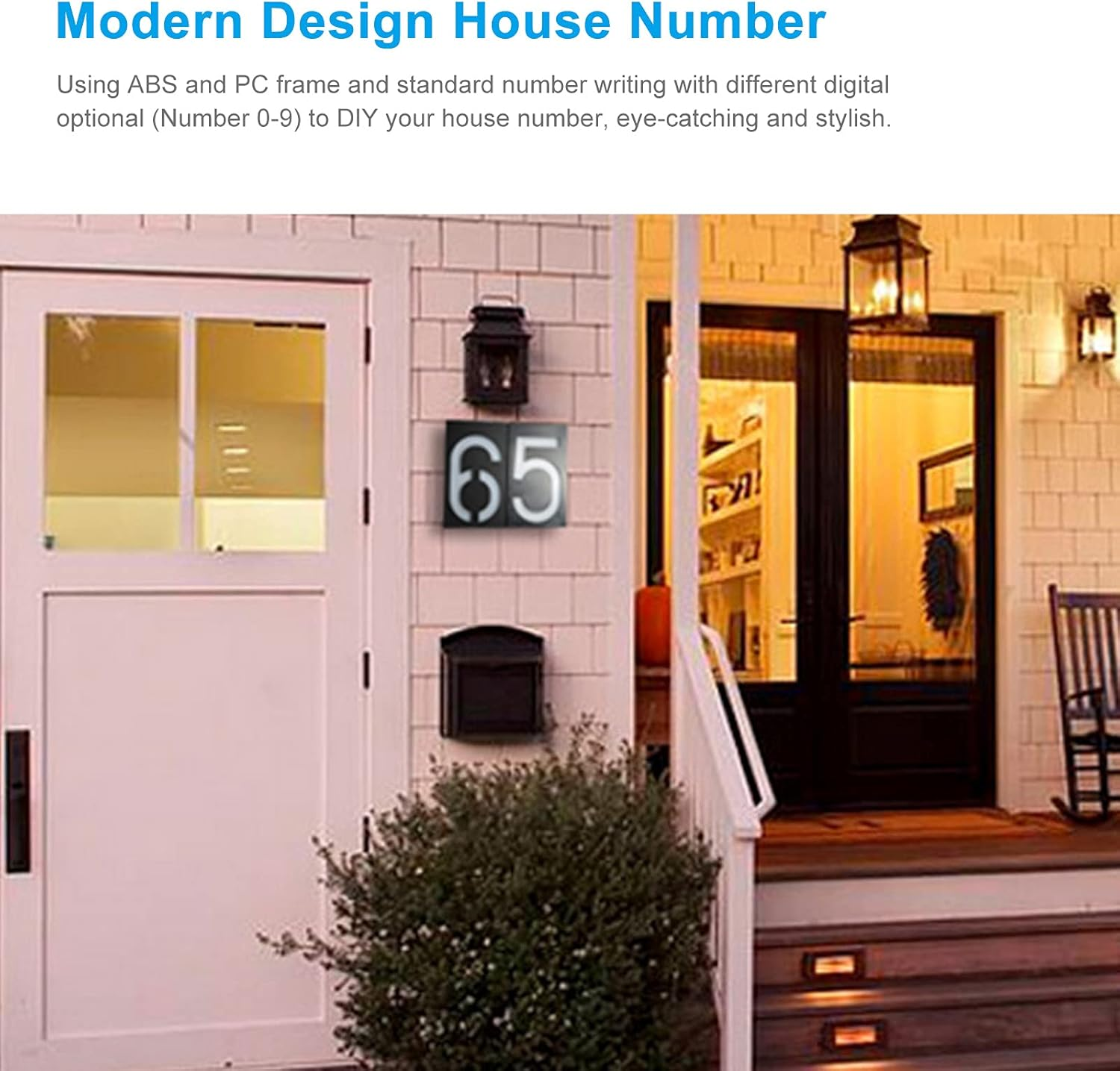 Solar House Number Light, LED Illuminated Address Plaque for Houses Address Numbers Solar Powered LED Address Sign for Home Villa Yard Street 1 image number 3