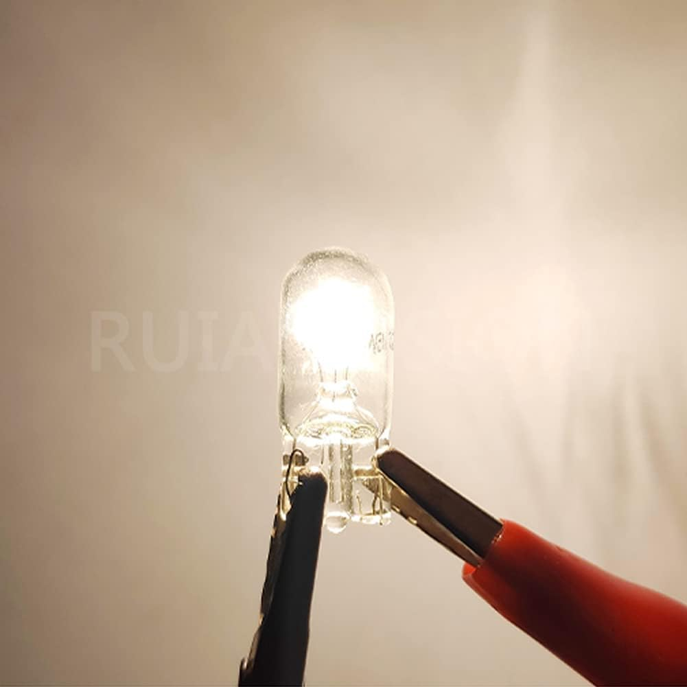 Ruiandsion T10 W5W 194 Halogen Bulbs 168 2825 Warm White 12V Interior Dome Map Dashboard Lights, Non-Polarity (Pack of 10) - Amber Yellow image number 6