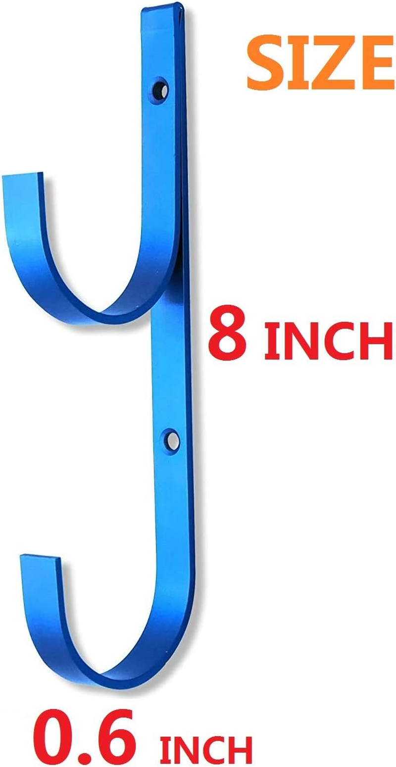 Flowerbeauty Pool Pole Hanger Premium Aluminium Holder Set, Ideal Hooks for Telescopic Poles, Skimmers, Leaf Rakes, Nets, Brushes, Vacuum Hose, Garden Tools and Swimming Pool Accessories (4, Blue) image number 3