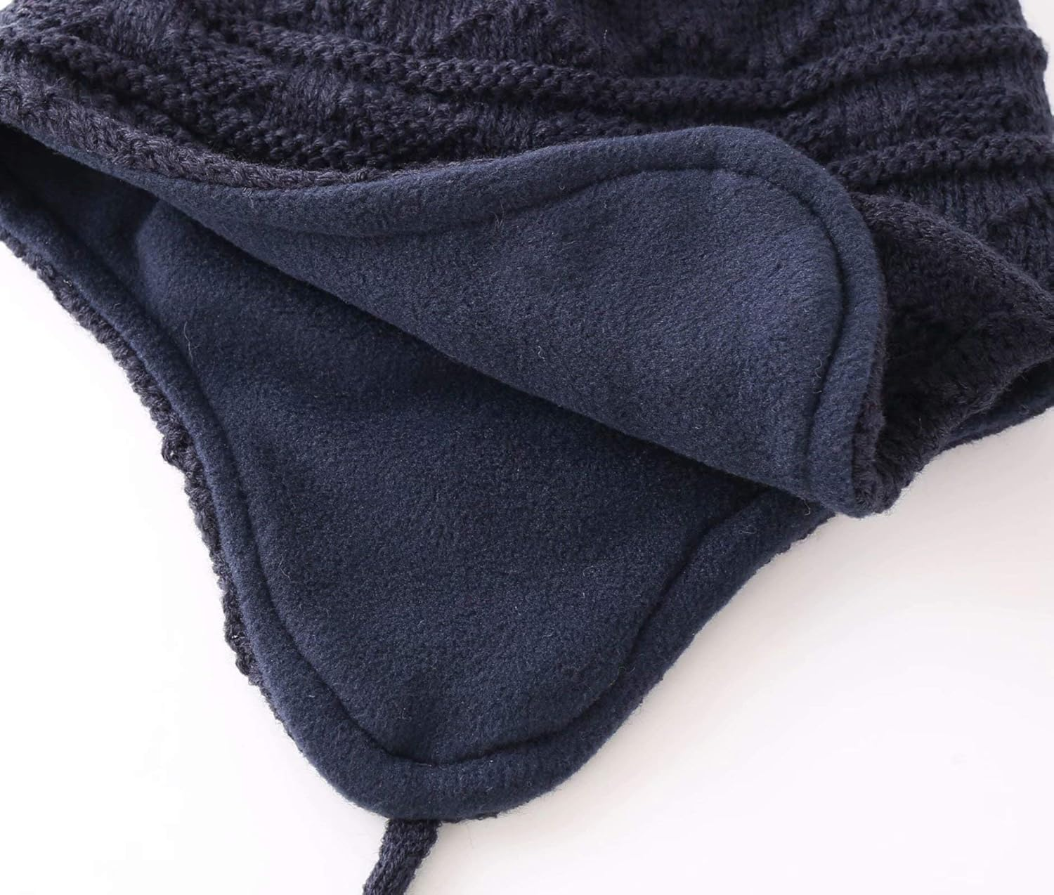 Connectyle Toddler Boys Girls Fleece Lined Knit Kids Hat with Earflap Winter Hat image number 2