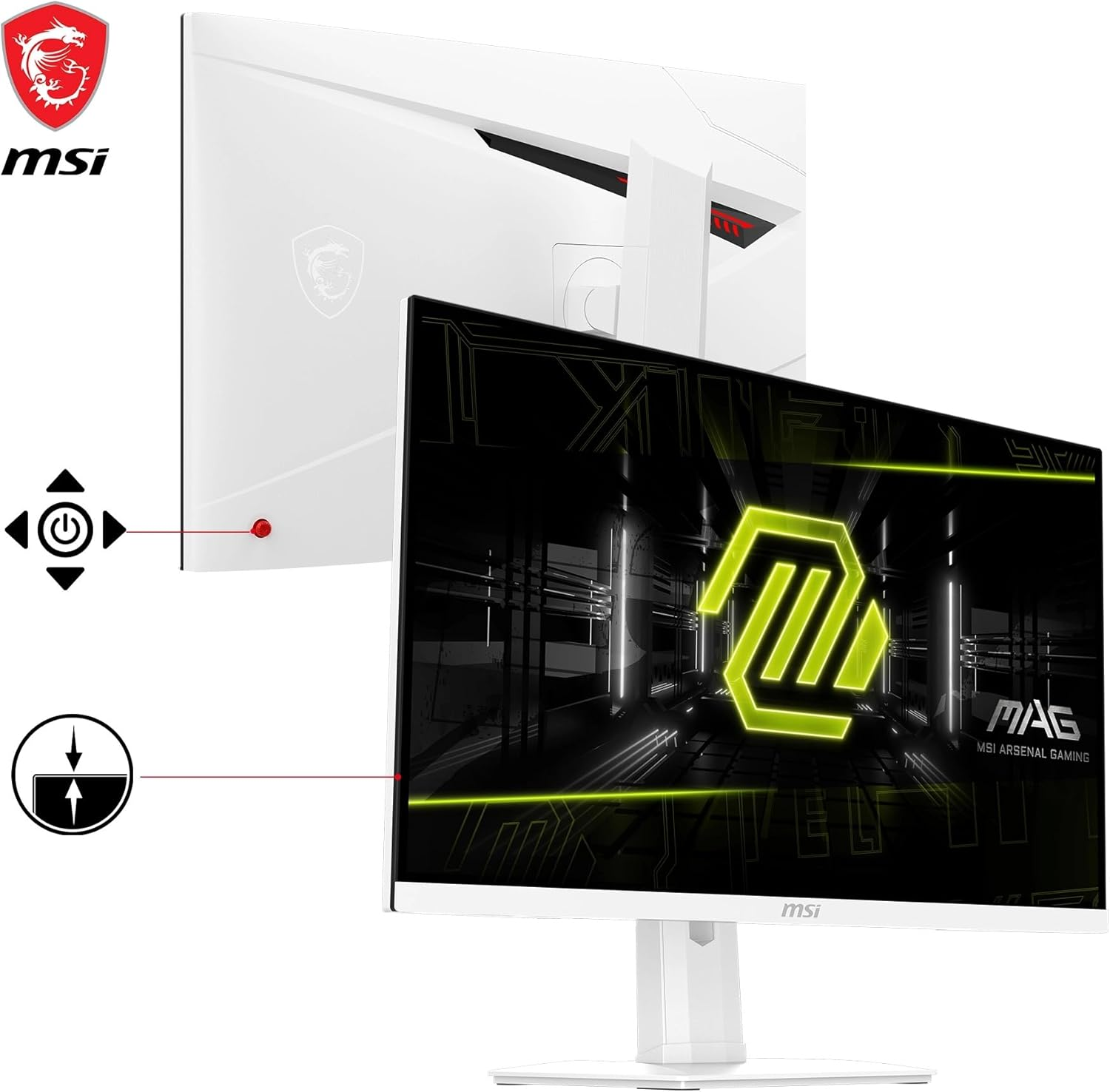 MSI MAG 274QRFW 27 Inch WQHD Gaming Monitor - 2560 X 1440 Rapid IPS Panel, 180 Hz - 1Ms Gtg, 123Percentage Srgb Colour Gamut, Frameless Design, Displayhdr 400 - Displayport 14A, HDMI 20B image number 4
