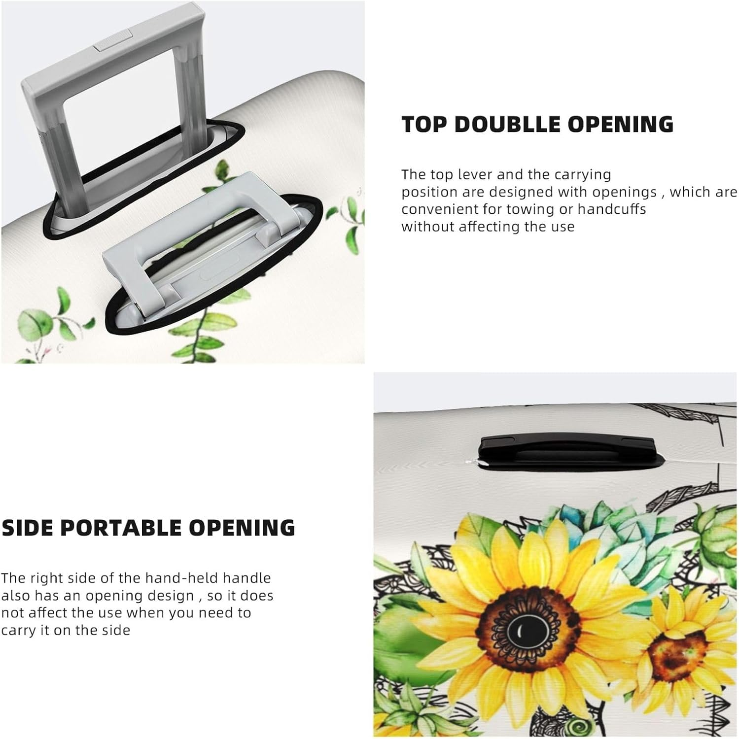 Obabo Serene Coastal Travel Luggage Cover,Washable Suitcase Cover Protector Anti-Scratch Suitcase Cover Fits 18-32 In, Sloth Sunflower, X-Large image number 1