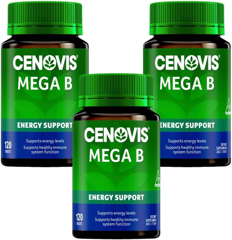 Cenovis Mega B Tablets 360 (3 X 120) - High-Strength Vitamin B Formula B-Group Vitamins Support Energy Levels, Healthy Nervous & Immune System Function - Reduces Free Radical Formation in the Body image number 1