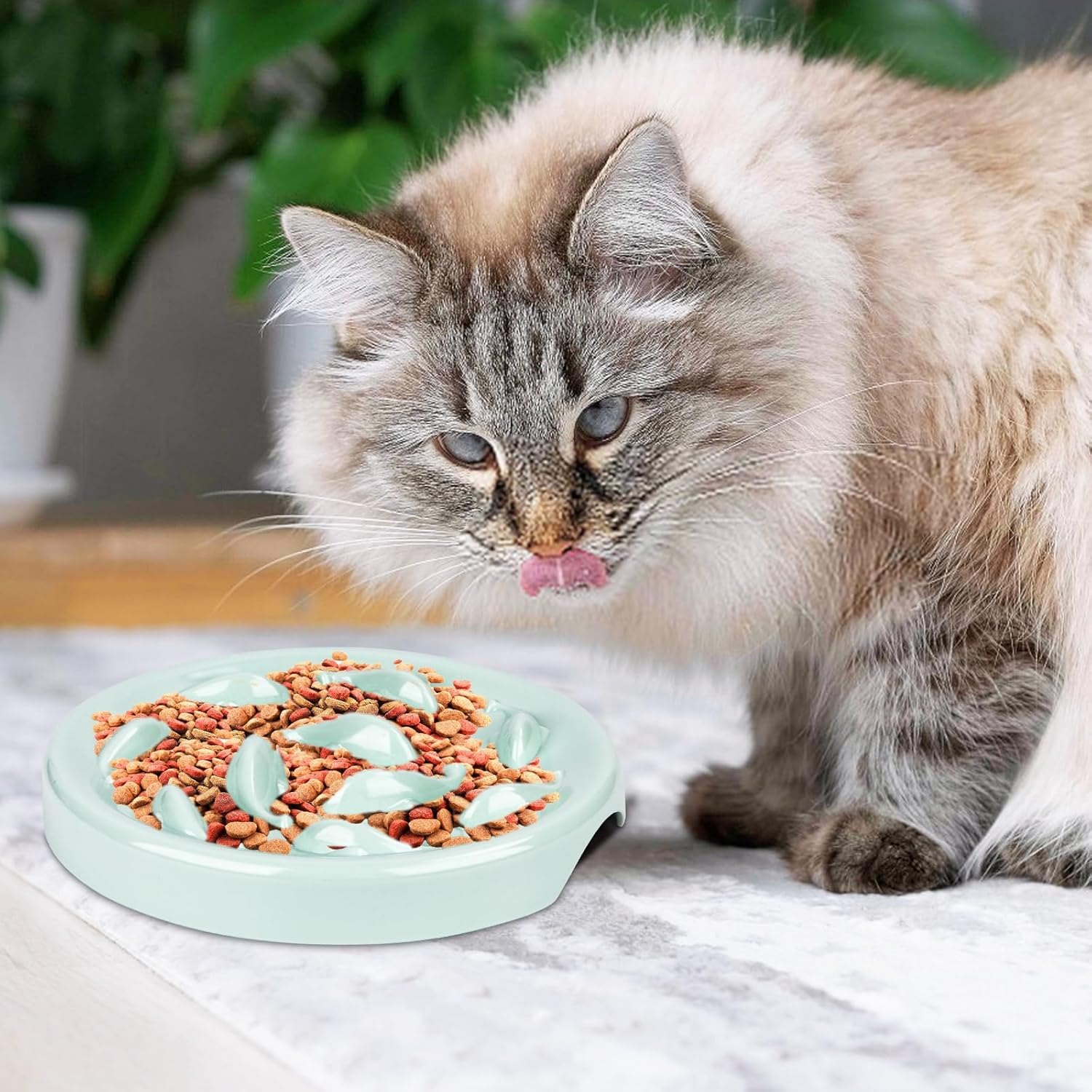 Anti-Sling Bowl, Cats, Anti-Slinging Bowl, Dogs, Anti-Slinging Bowl, Cat Bowl, Non-Slip, Cat Bowl with Labyrinth Design for Extended Feeding Time image number 3