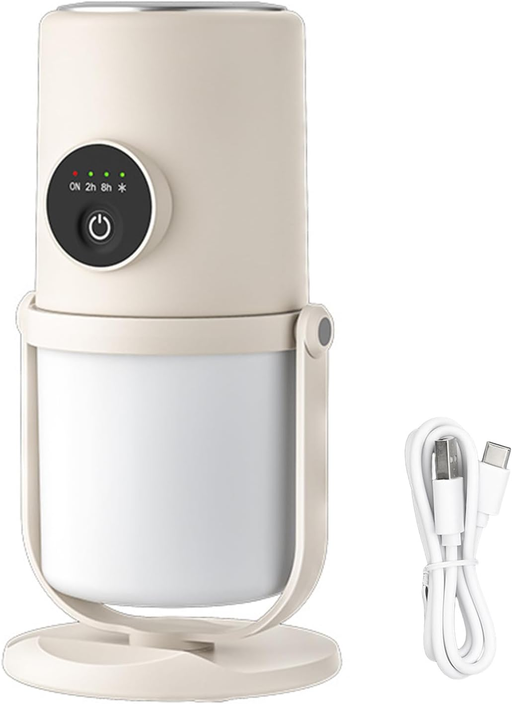 Portable Mini Humidifier, 300ML Cool Mist Humidifiers with Stand, Quiet USB Desktop Humidifier with 2 Mist Mode for Baby Bedroom Travel Office Home, Quiet Mini Humidifier (Beige)