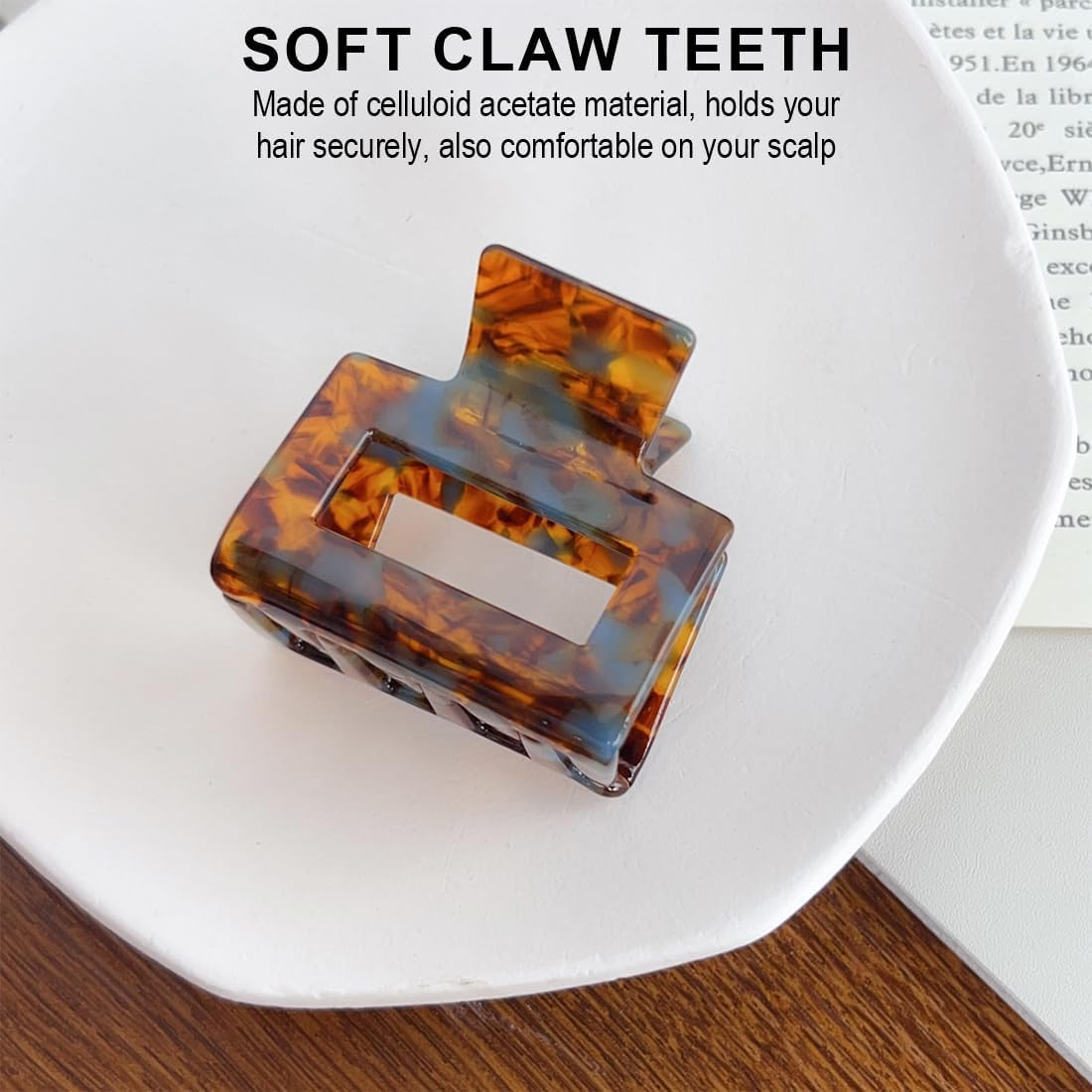 Aililong Hair Claire & Claide Hair Claw Clamp Set, Acetic Acid French Design with Strong Holding Power, Pack of 2 for Women & Girls - Claire & Claide Hair Claw, Colourful Colours, Invisible Like image number 2