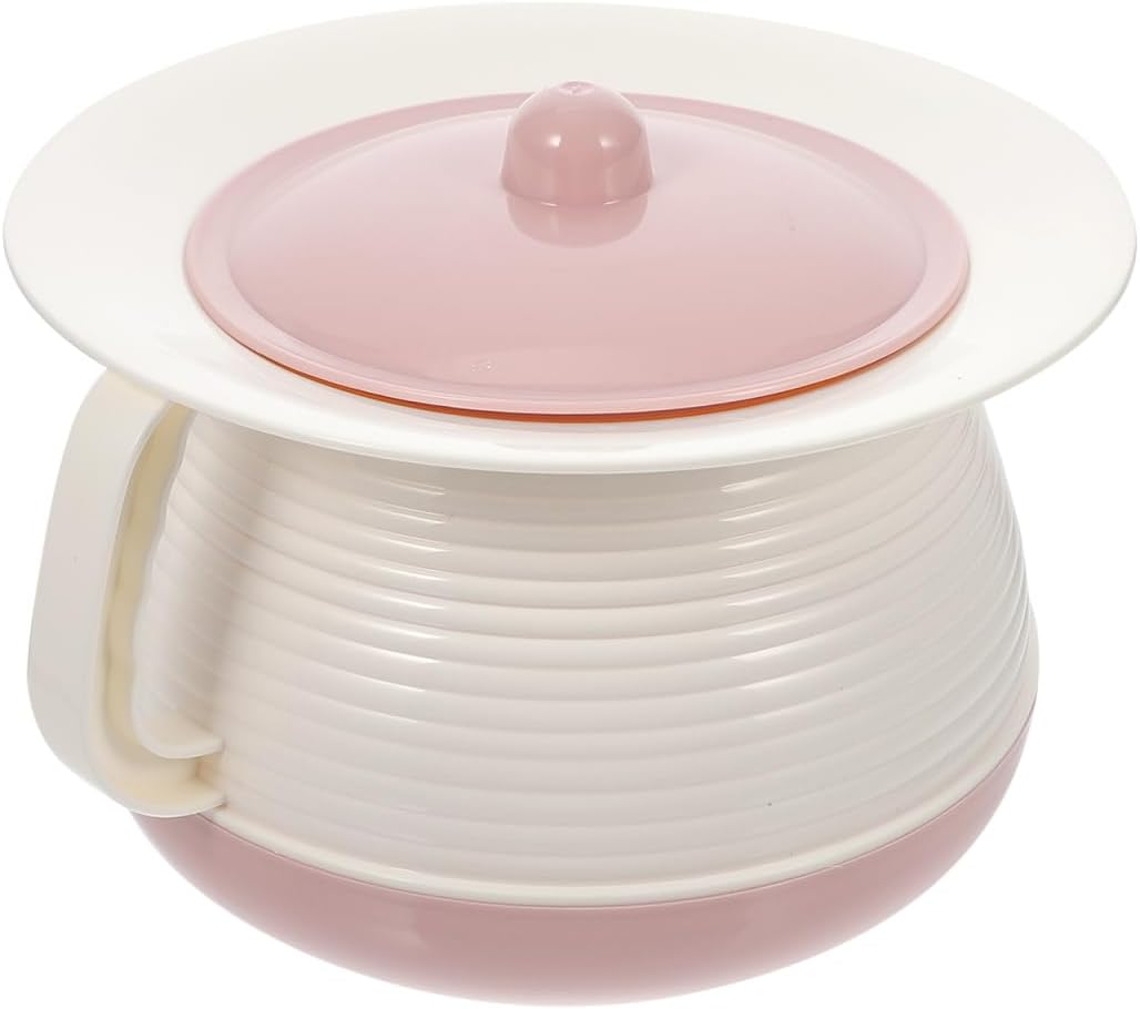 Baluue Chamber Pot Portable Urinal Bucket with Lid, Prevent Odors Toilet Urine Pot Plastic Urinal Chamber Multi-Purpose Urine Spittoon Bucket for Camping Travel Home Toilet