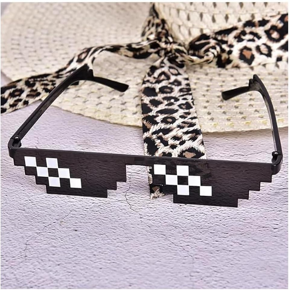 Sunglasses,Pixelated Mosaic Glasses,Party Glasses,Retro and Nostalgic,Funny Glasses,Photo Props image number 5