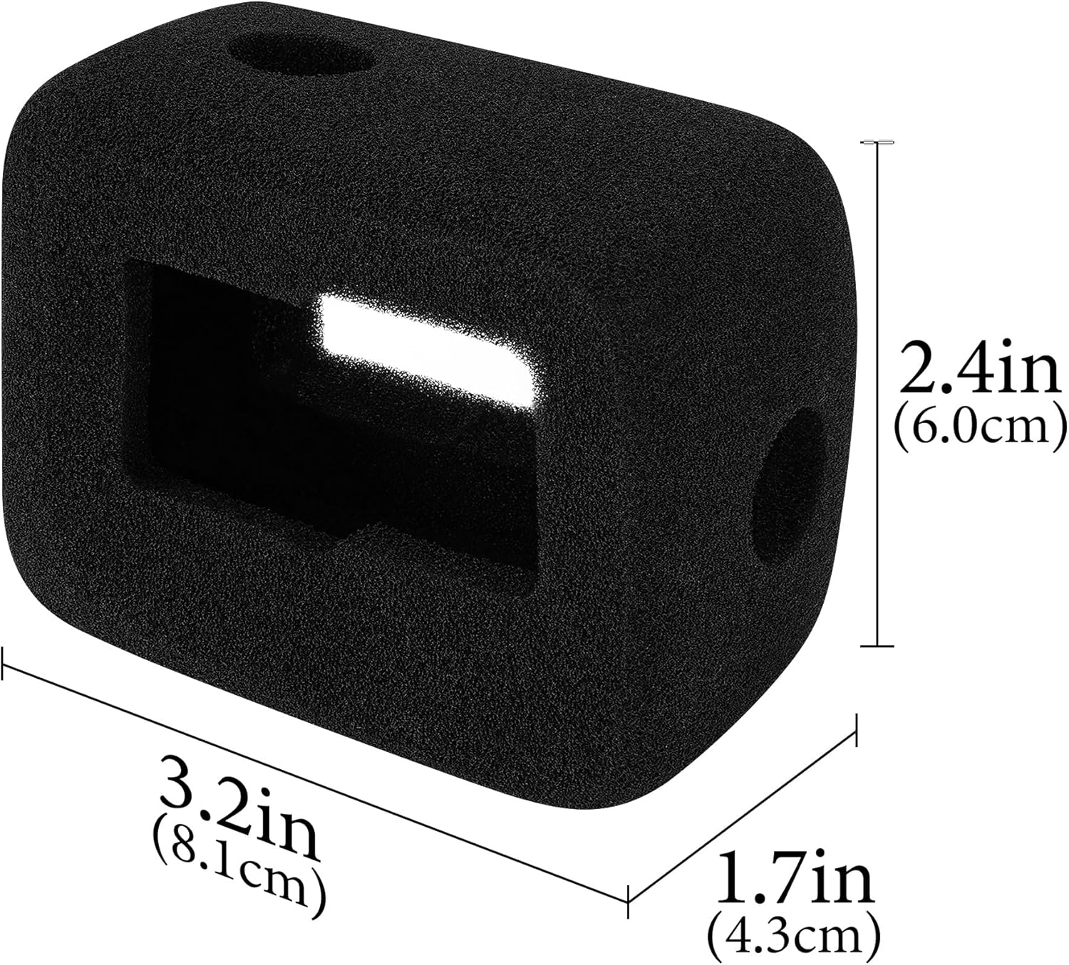 Geekria for Creators Windslayer Cover Wind Muff Compatible with Gopro Hero 13, 12, 11, 10, 9 Action Camera, Housing Frame Case, Video Noise Reduction Sponge Accessories (Black / 2 Pack) image number 1