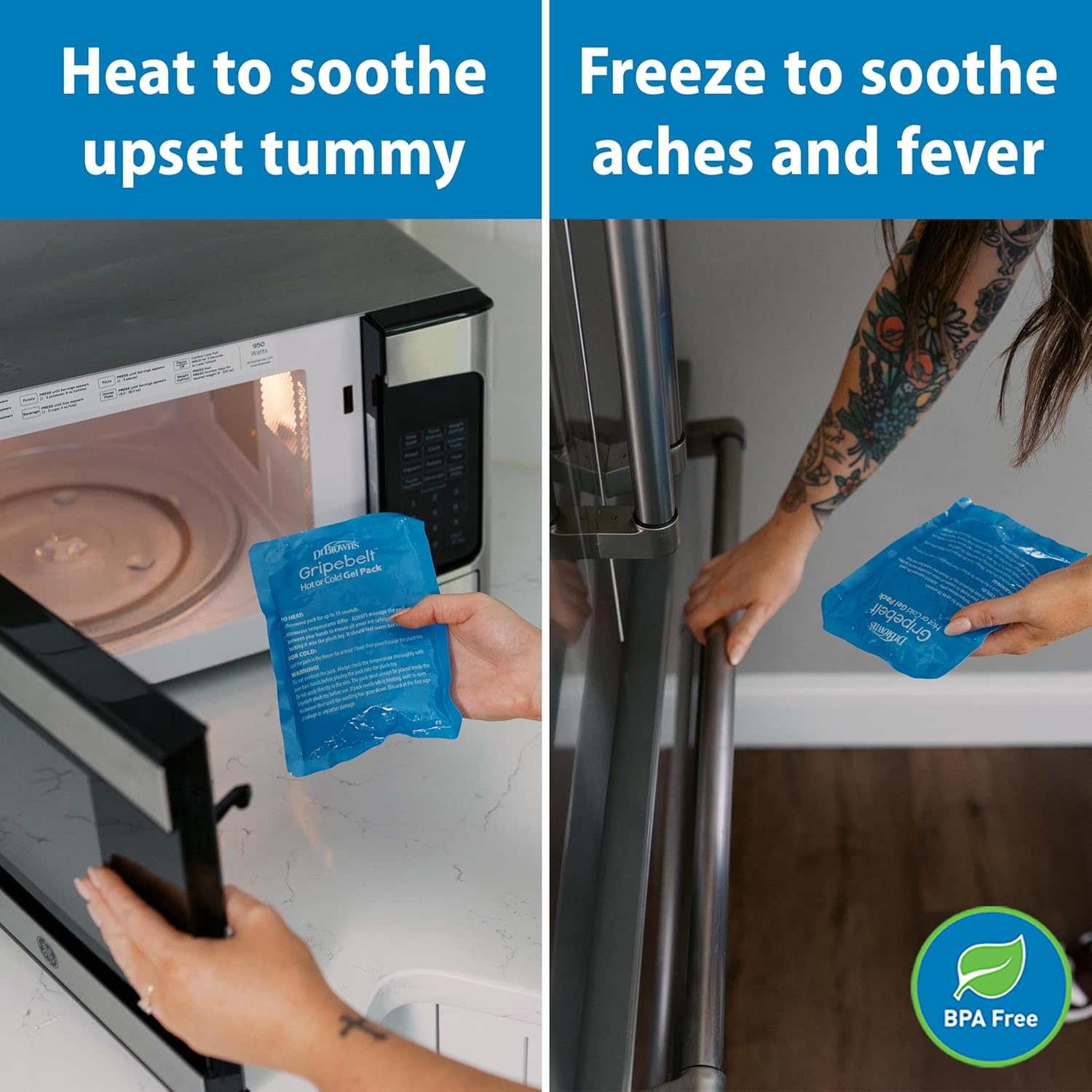 Dr. Brown&rsquo;S Infant Gripebelt for Colic Relief, Heated Tummy Wrap, Baby Swaddling Belt for Gas Relief, Natural Relief for Upset Stomach in Babies and Toddlers, Panda, 0-3M